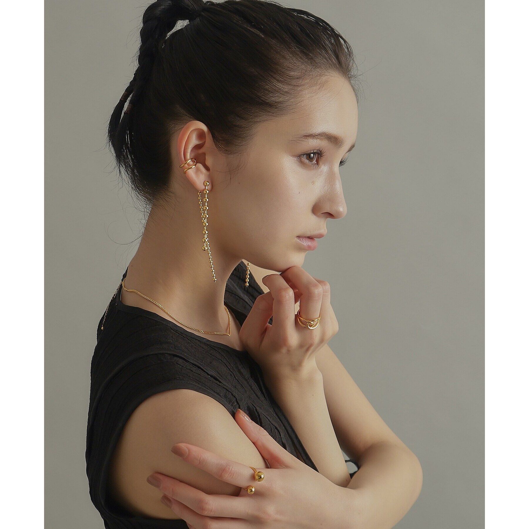 COCOSHNIK ONKITSCH「シルバー ラインリング オーバルノット GP」|リング|