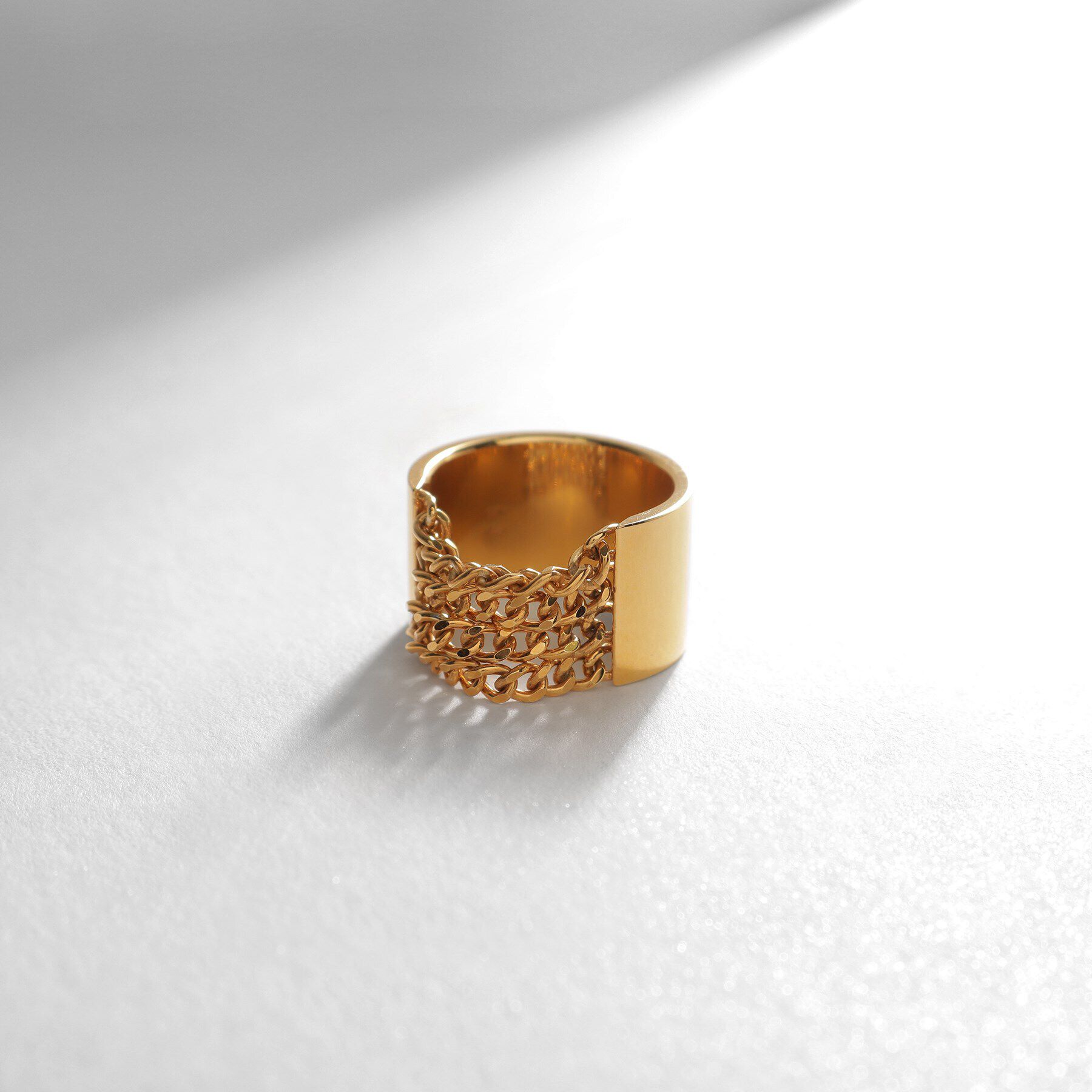 COCOSHNIK ONKITSCH「シルバー ドレープルーズ チェーンリング GP」|リング|ゴールド(600)