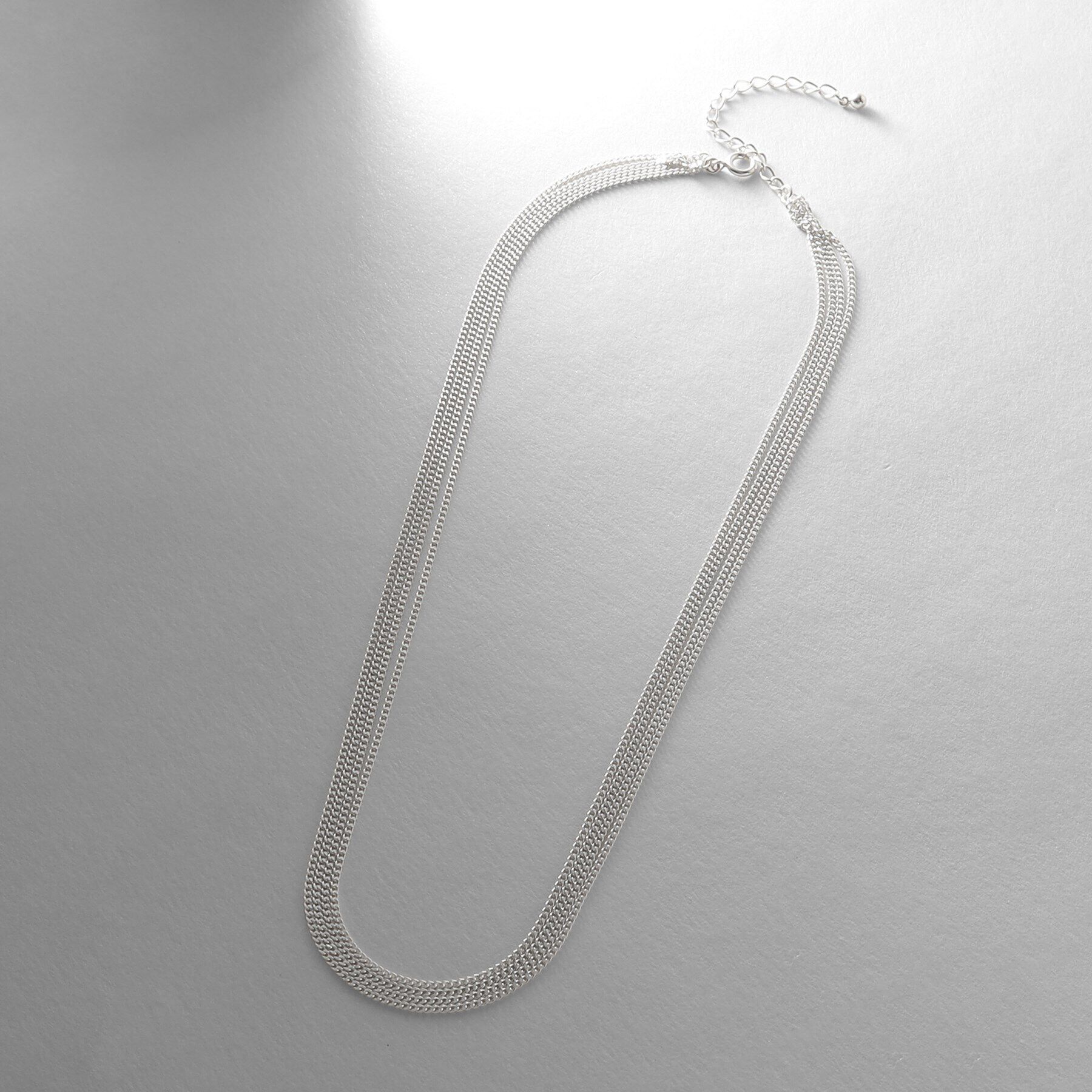 COCOSHNIK ONKITSCH「シルバー カーブチェーン レイヤード ネックレス」|ネックレス|