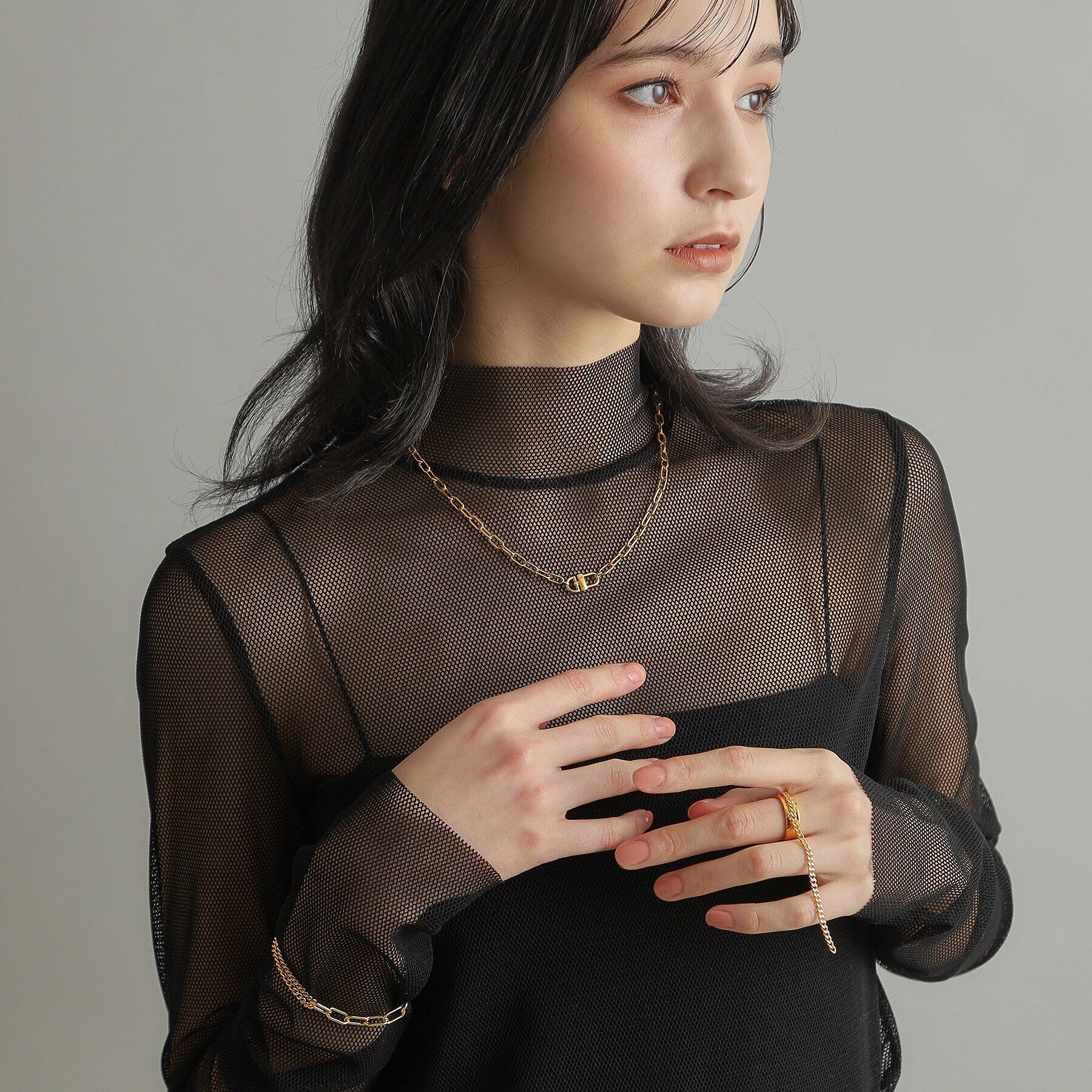 COCOSHNIK ONKITSCH「シルバー ロックモチーフネックレス GP」|ネックレス|