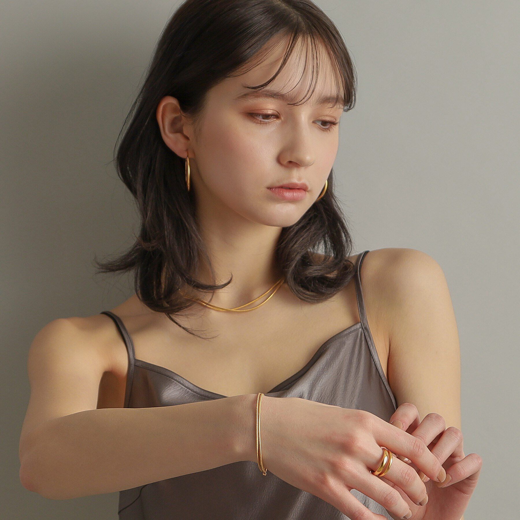 COCOSHNIK ONKITSCH「シルバー スネークチェーン ダブルブレスレット GP」|ブレスレット・バングル|