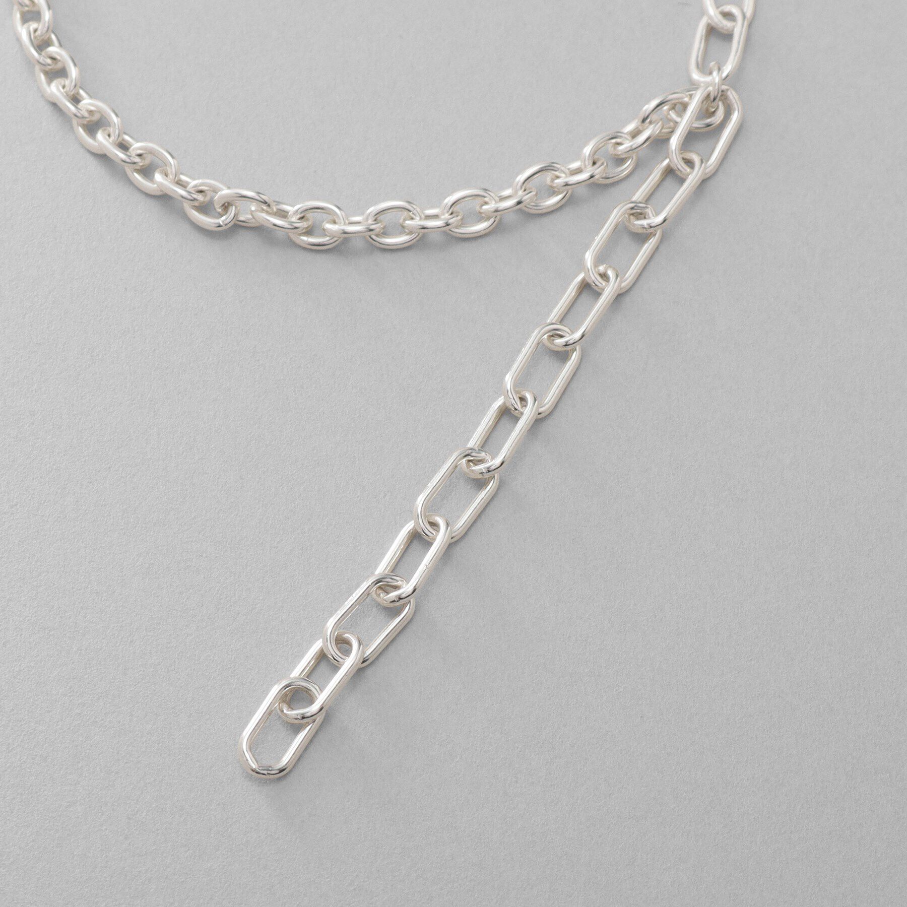 COCOSHNIK ONKITSCH「シルバー ハンギングミックスケーブルチェーン ブレスレット」|ブレスレット・バングル|