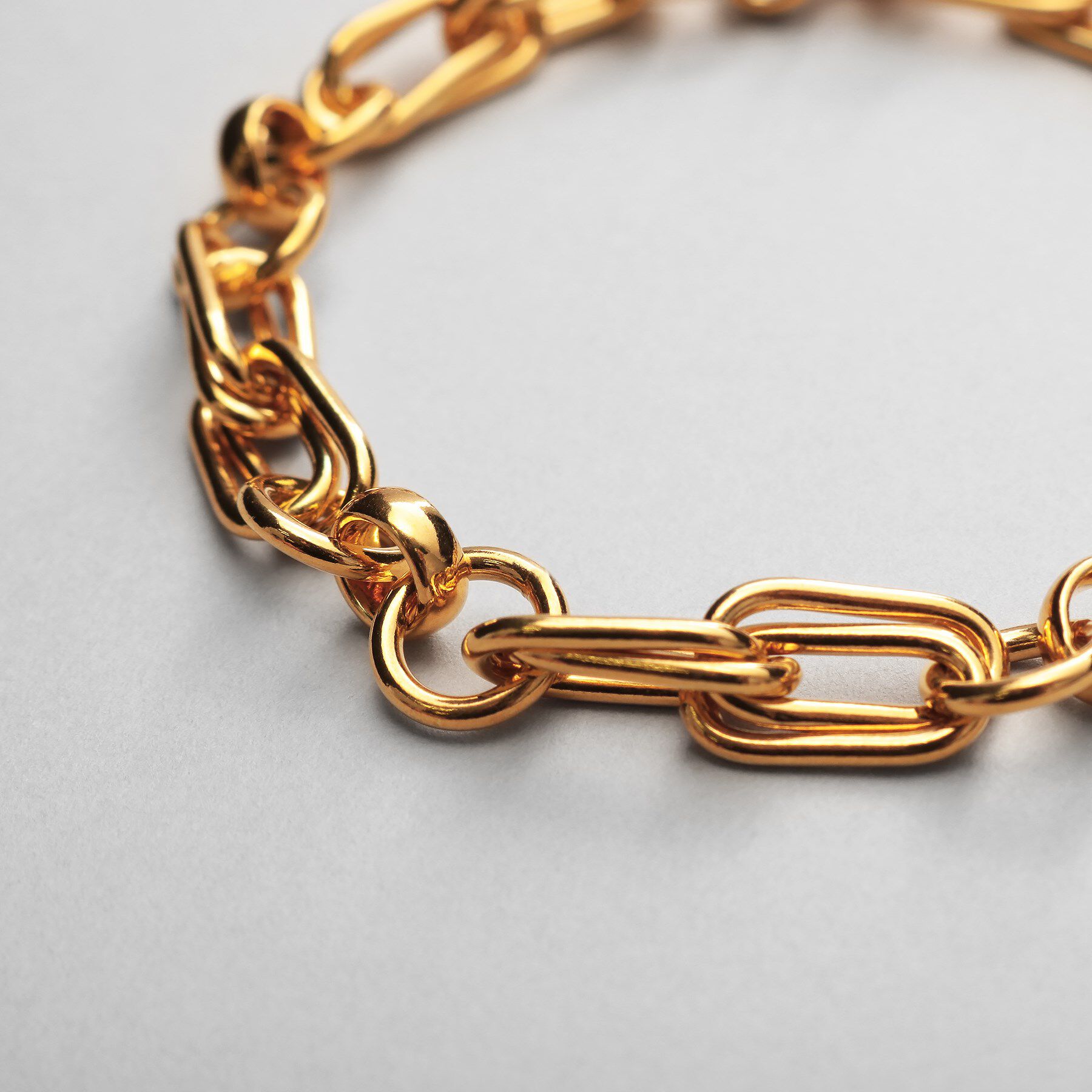 COCOSHNIK ONKITSCH「シルバー ミックスチェーン ダブルリンクブレスレット GP」|ブレスレット・バングル|