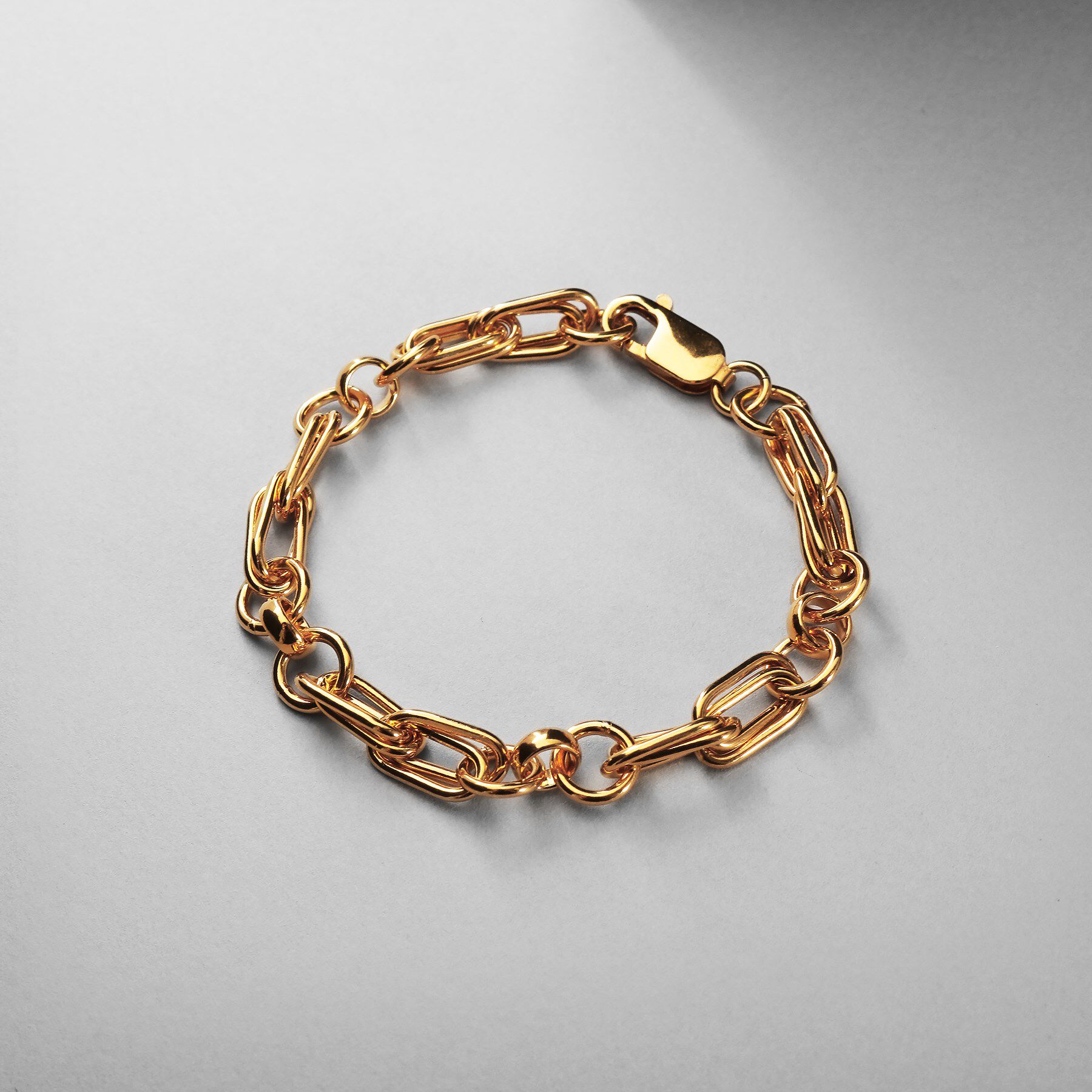 COCOSHNIK ONKITSCH「シルバー ミックスチェーン ダブルリンクブレスレット GP」|ブレスレット・バングル|