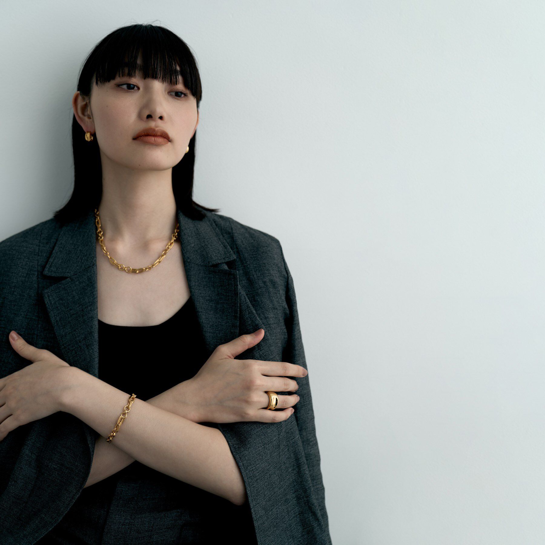 COCOSHNIK ONKITSCH「シルバー ミックスチェーン ダブルリンクブレスレット GP」|ブレスレット・バングル|