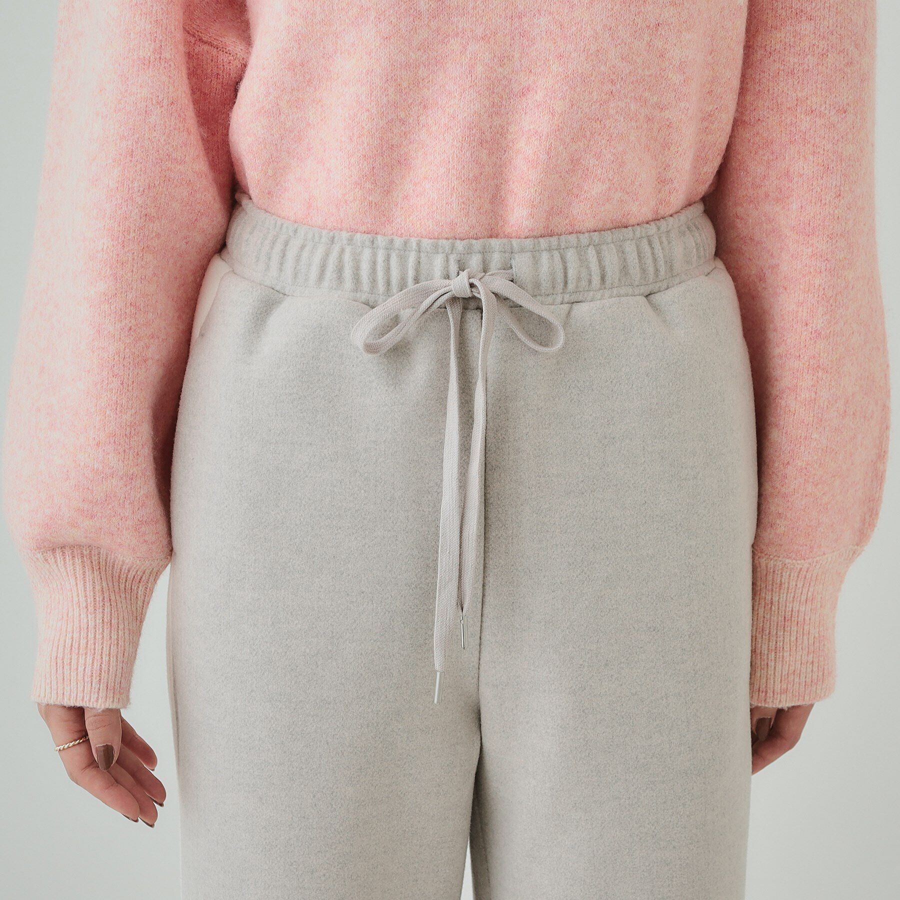 SHOO･LA･RUE「【S-LL】脚のラインをきれいに見せる サイドライン起毛イージーパンツ」|その他|