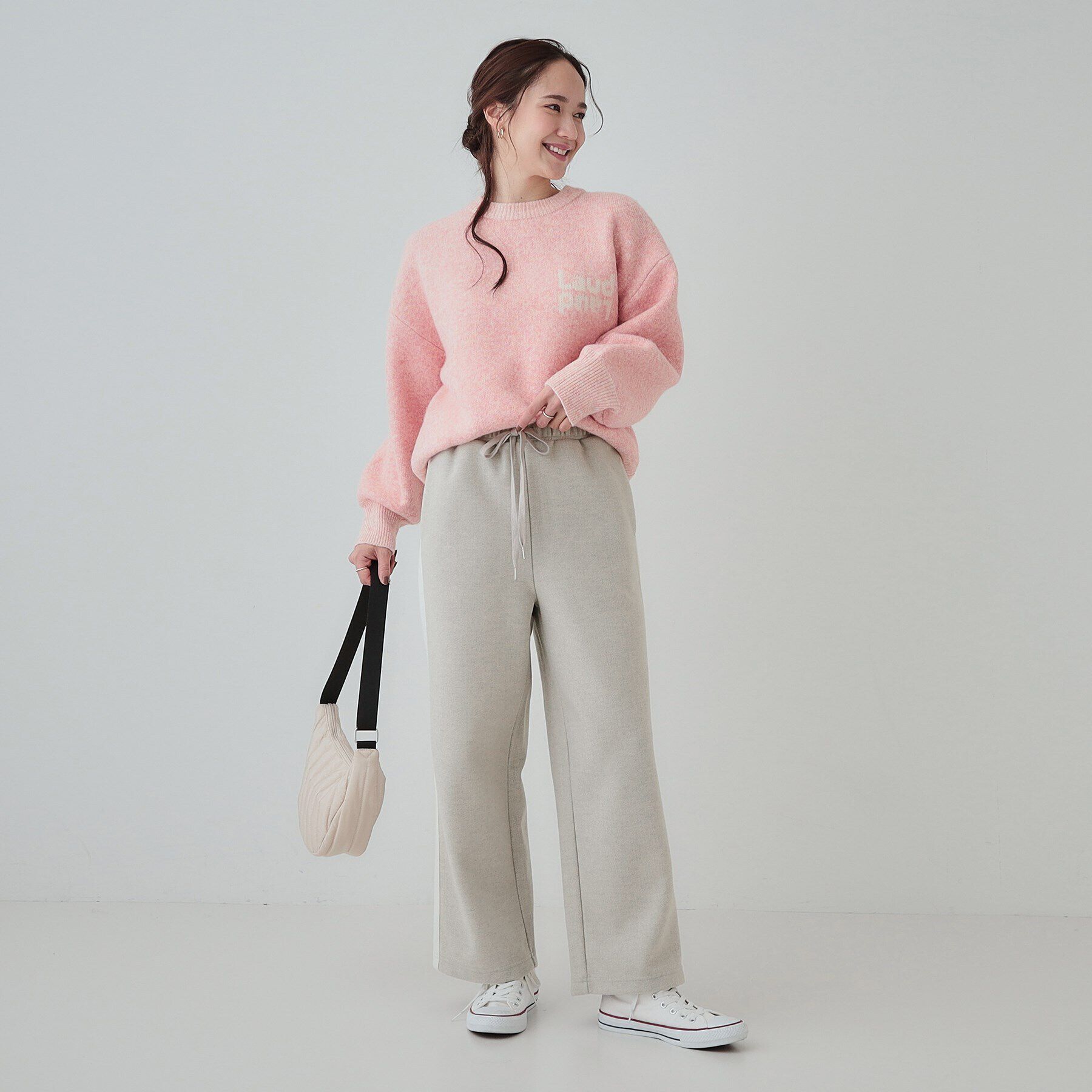 SHOO･LA･RUE「【S-LL】脚のラインをきれいに見せる サイドライン起毛イージーパンツ」|その他|