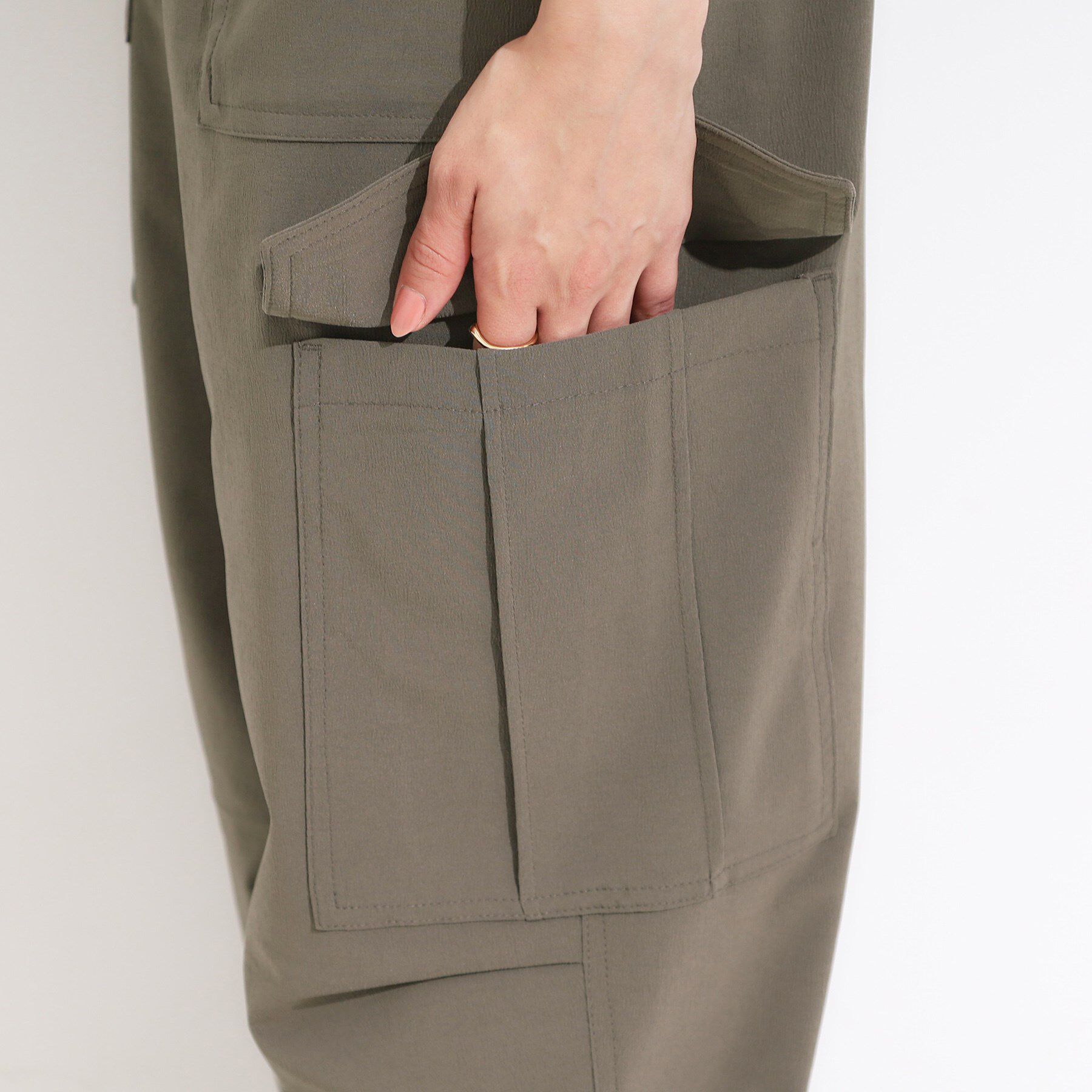 SHOO･LA･RUE「【S-LL】ゆるっと楽ちん さらさらカーゴジョガーパンツ」|その他|