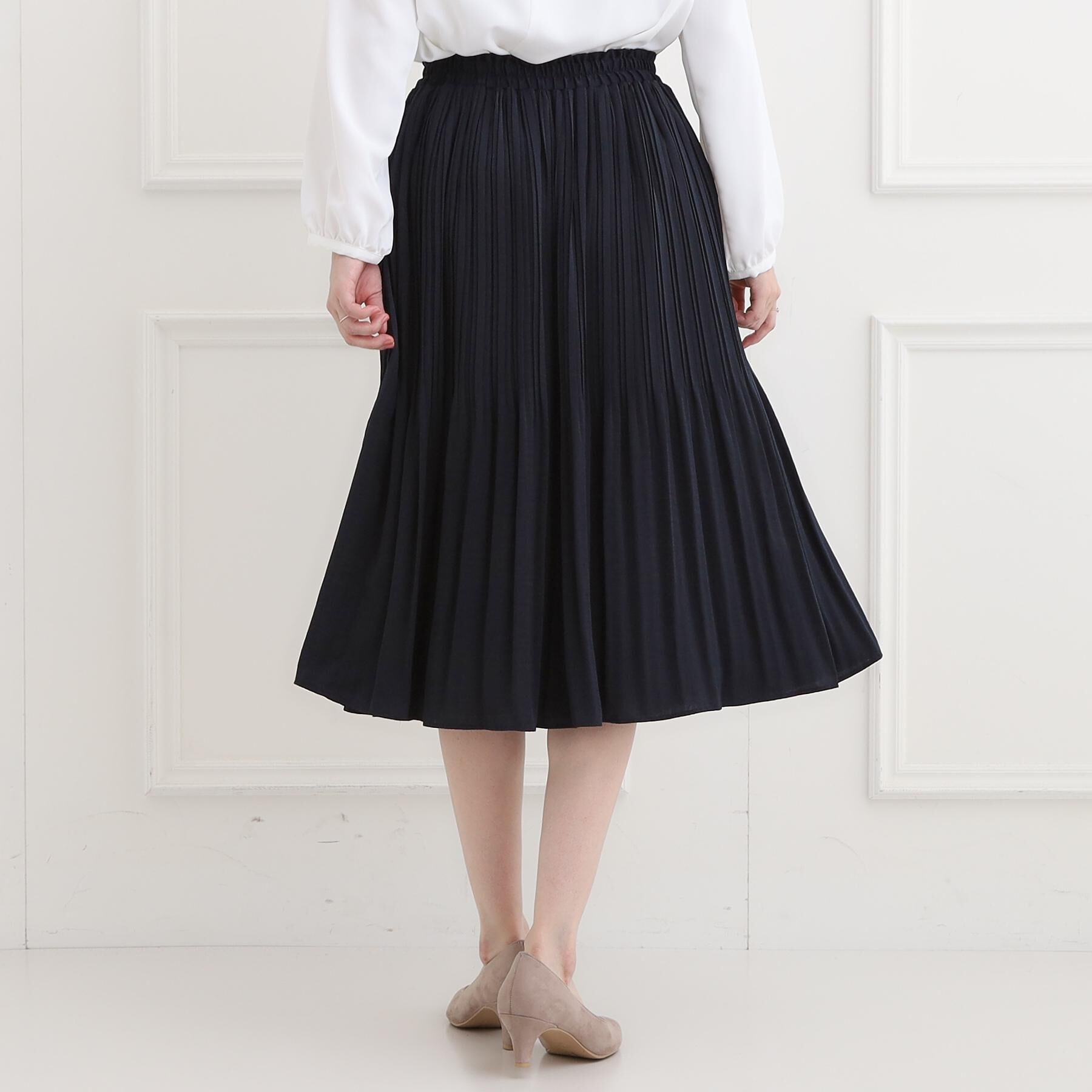 SHOO･LA･RUE「【洗濯機可/着丈選べる】オンにもオフにも 軽やかプリーツスカート」|スカート|