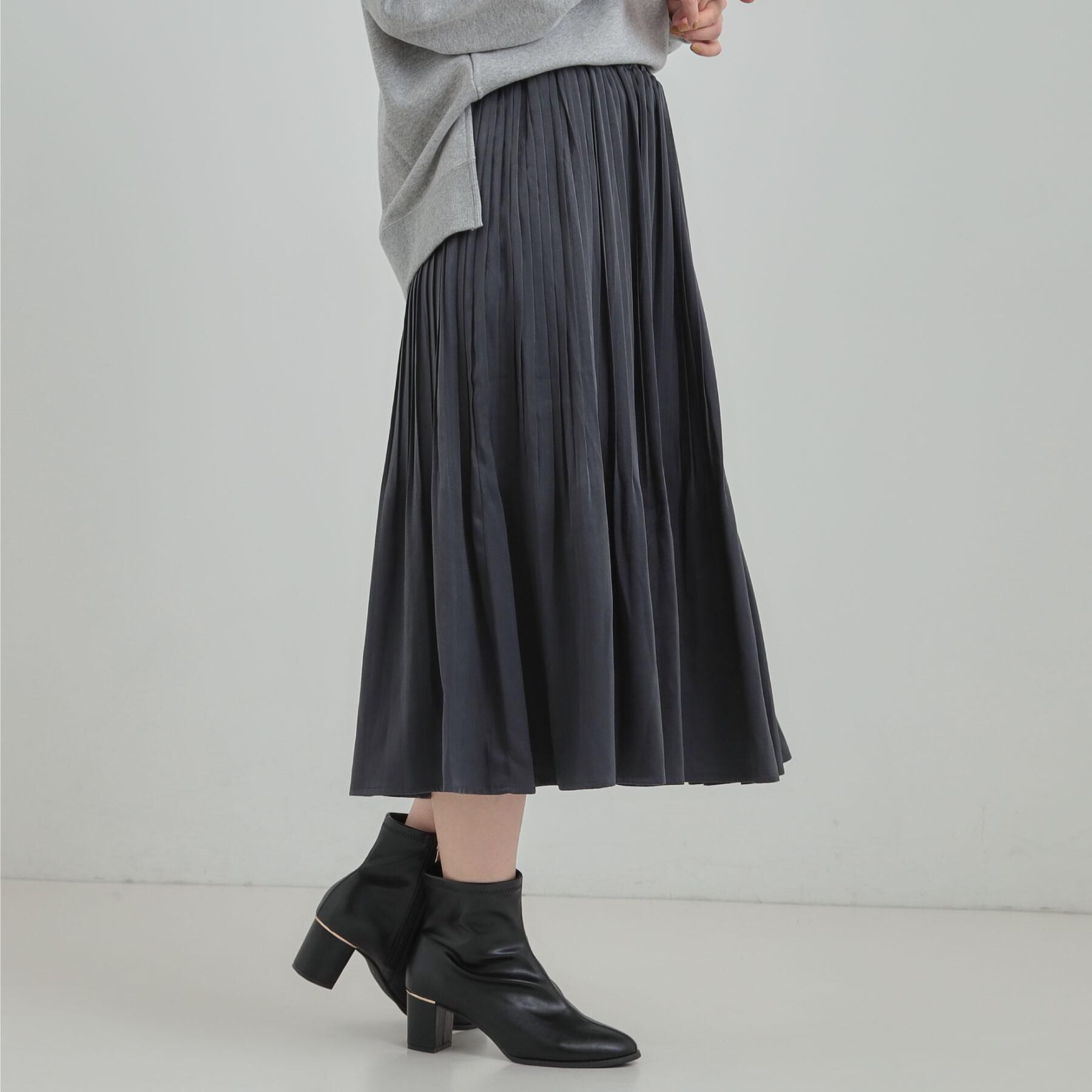 SHOO･LA･RUE「【着丈選べる/あったか】裏に秘密 プリーツスカート」|スカート|