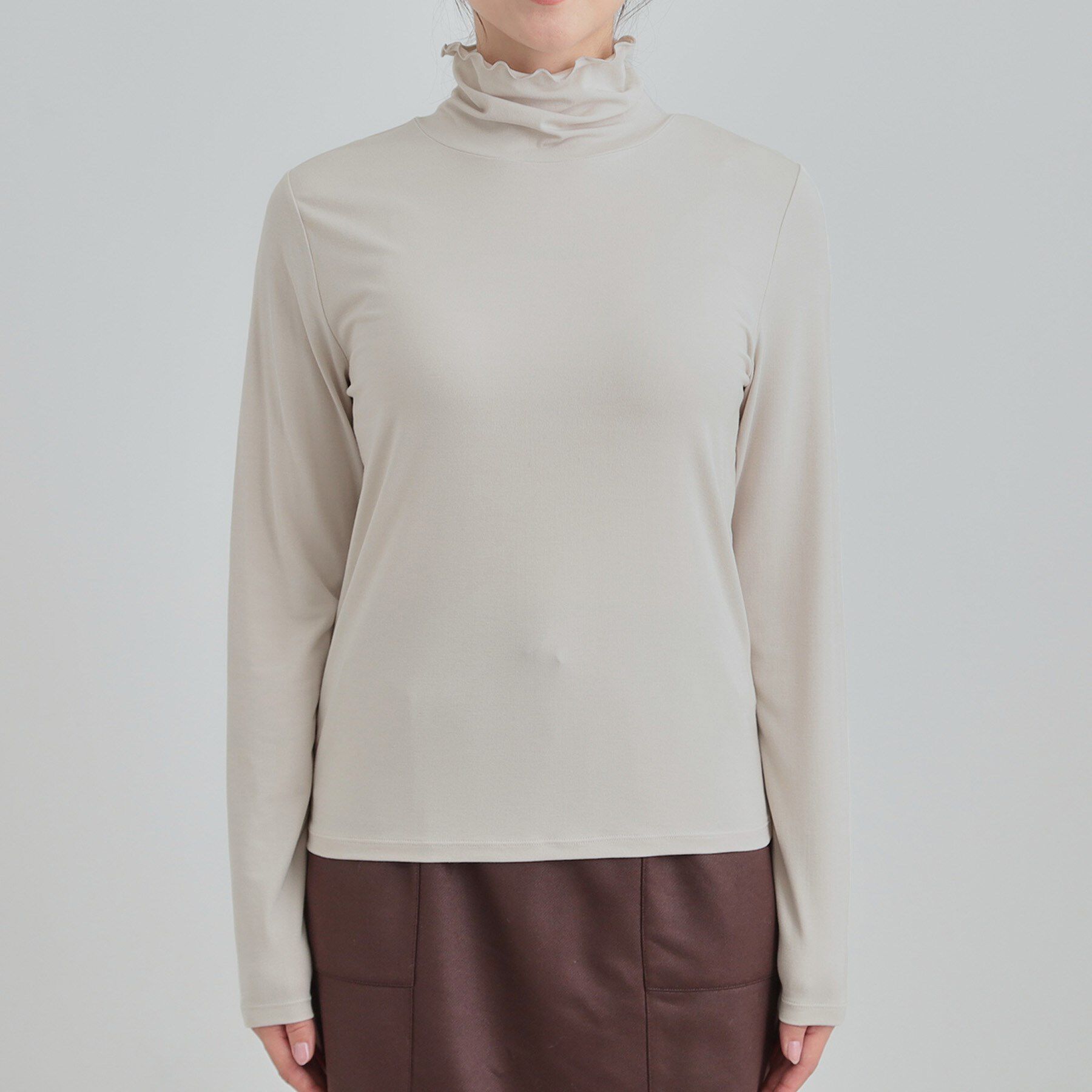 SHOO･LA･RUE「【あったか/S-LL】秋冬の救世主 タートルネックインナー」|Tシャツ・カットソー|