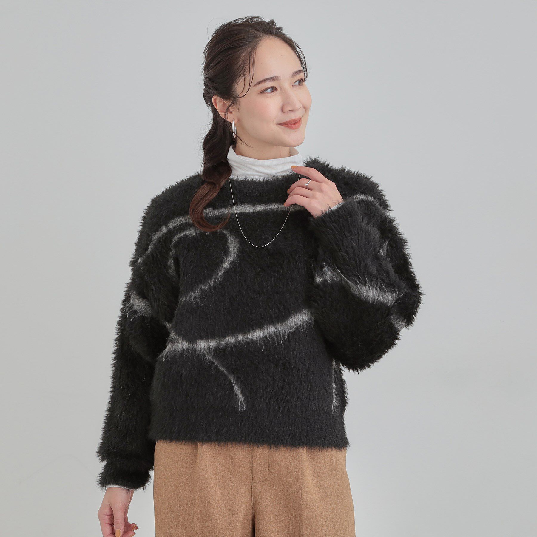 SHOO･LA･RUE「【選べる4柄】ふわふわ ロングフェザーニット」|ニット・セーター|