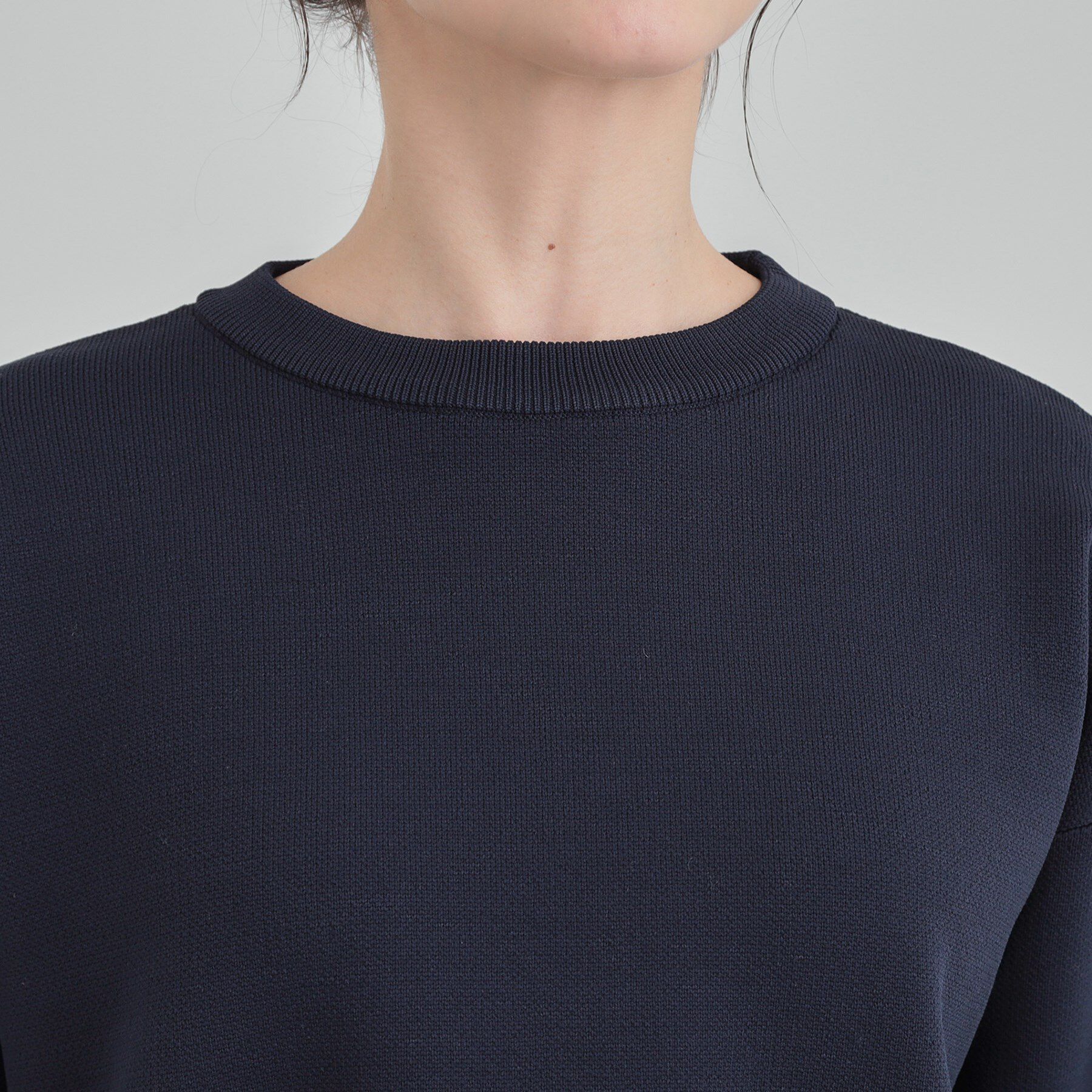 SHOO･LA･RUE「【高レビュー/洗濯機可/S-LL】さらに軽くなった スポンディッシュ裾フェイクトップス」|ニット・セーター|