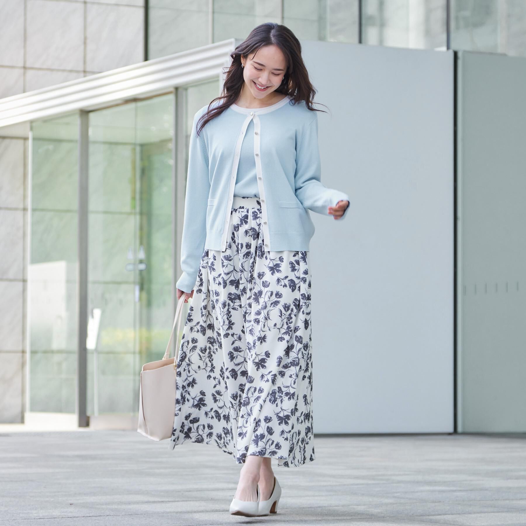 SHOO･LA･RUE「【洗濯機可/S-LL/アンサンブル可】すっきりと好印象 配色クルーネックニット」|ニット・セーター|