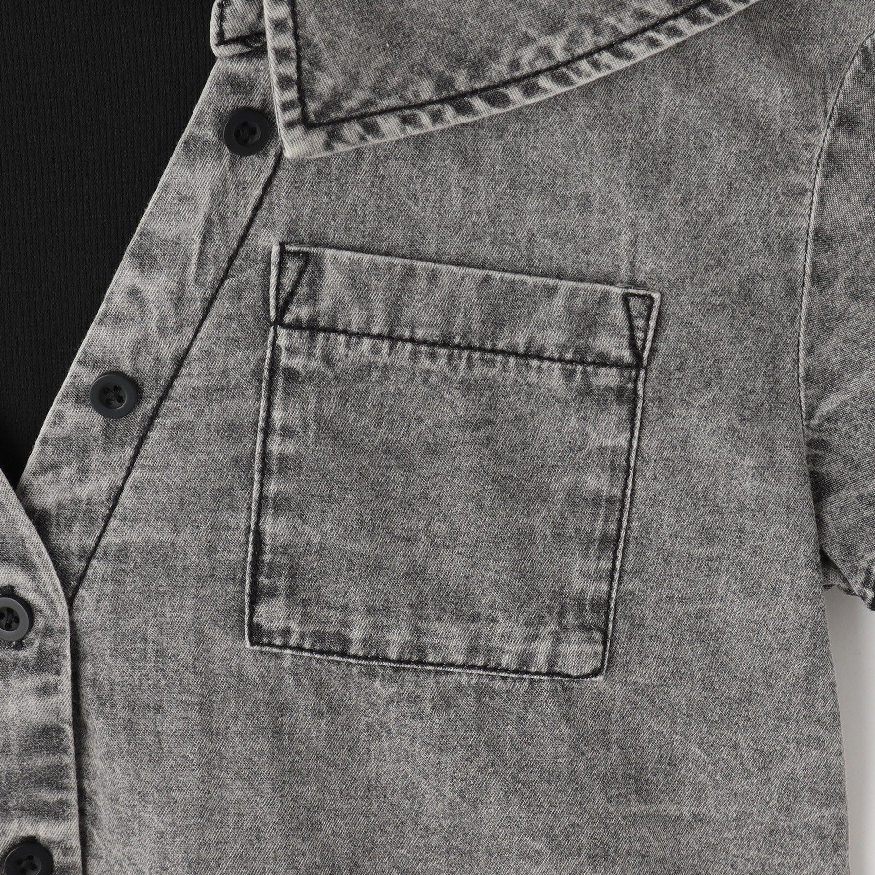 SHOO･LA･RUE「【120-150cm】肩あきデニムドッキングシャツ」|Tシャツ・カットソー|