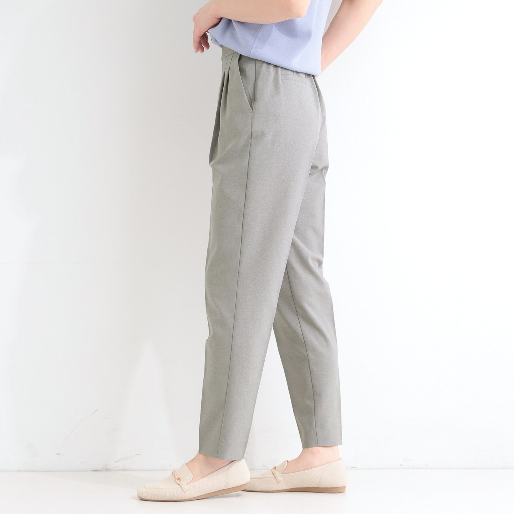 SHOO･LA･RUE「【ひんやり/セットアップ可】洗濯後しわになりにくい　タックテーパードパンツ」|その他|