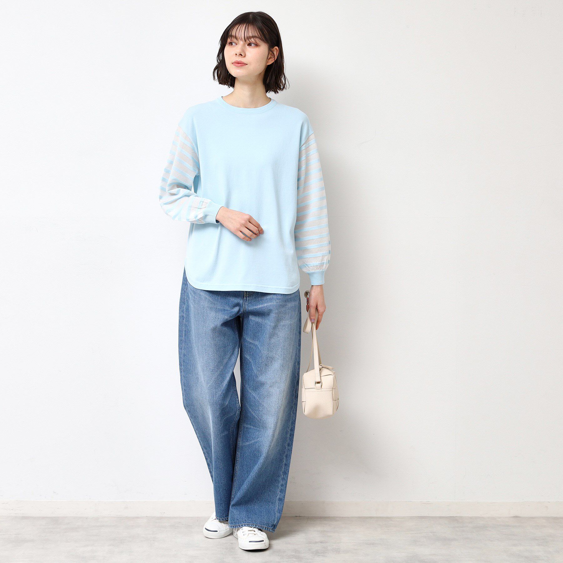 Dessin「【洗える】スリーブボーダーニット（S～L）」|ニット・セーター|