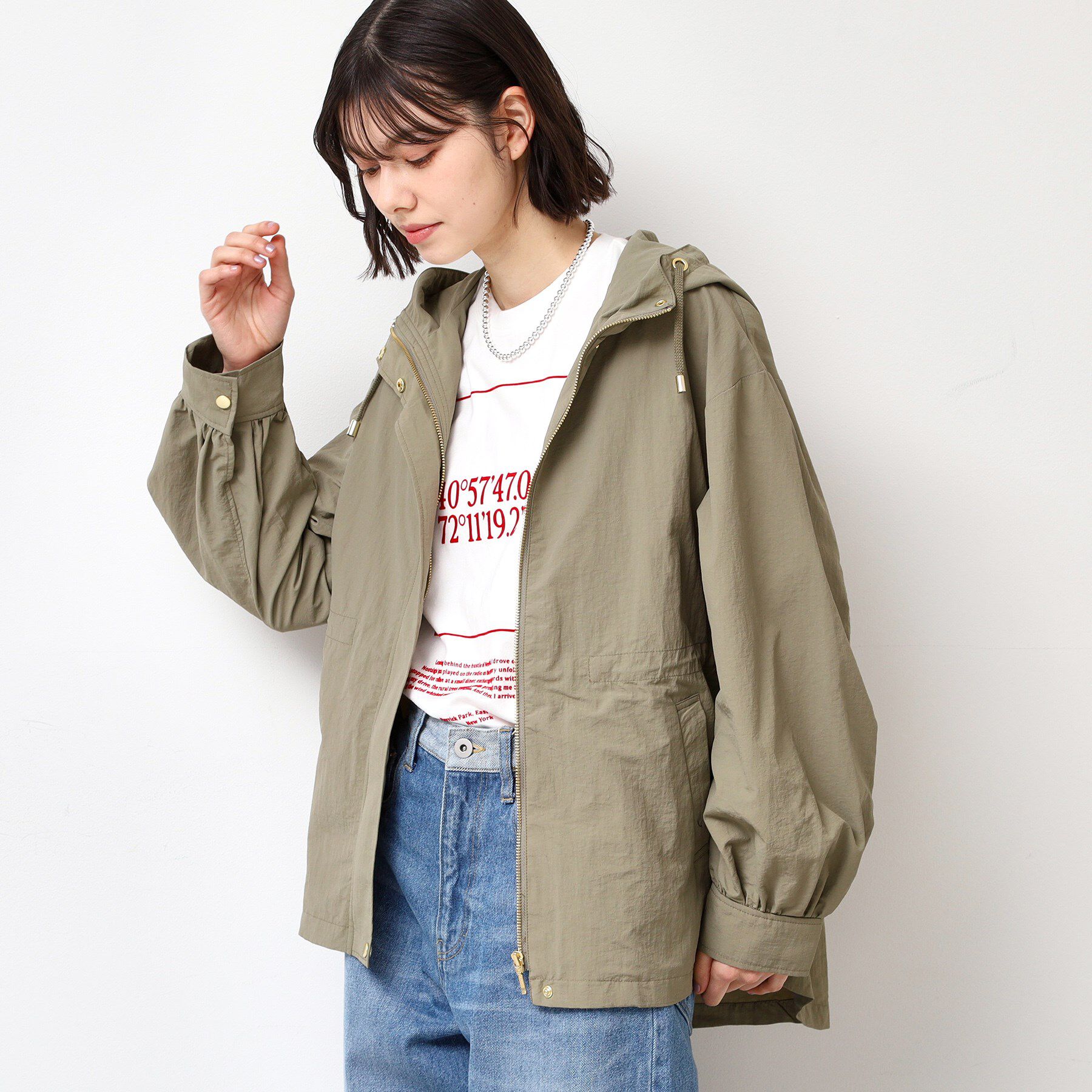 Dessin「ドロストフーデットライトブルゾン（S～L）」|ブルゾン・スタジャン|