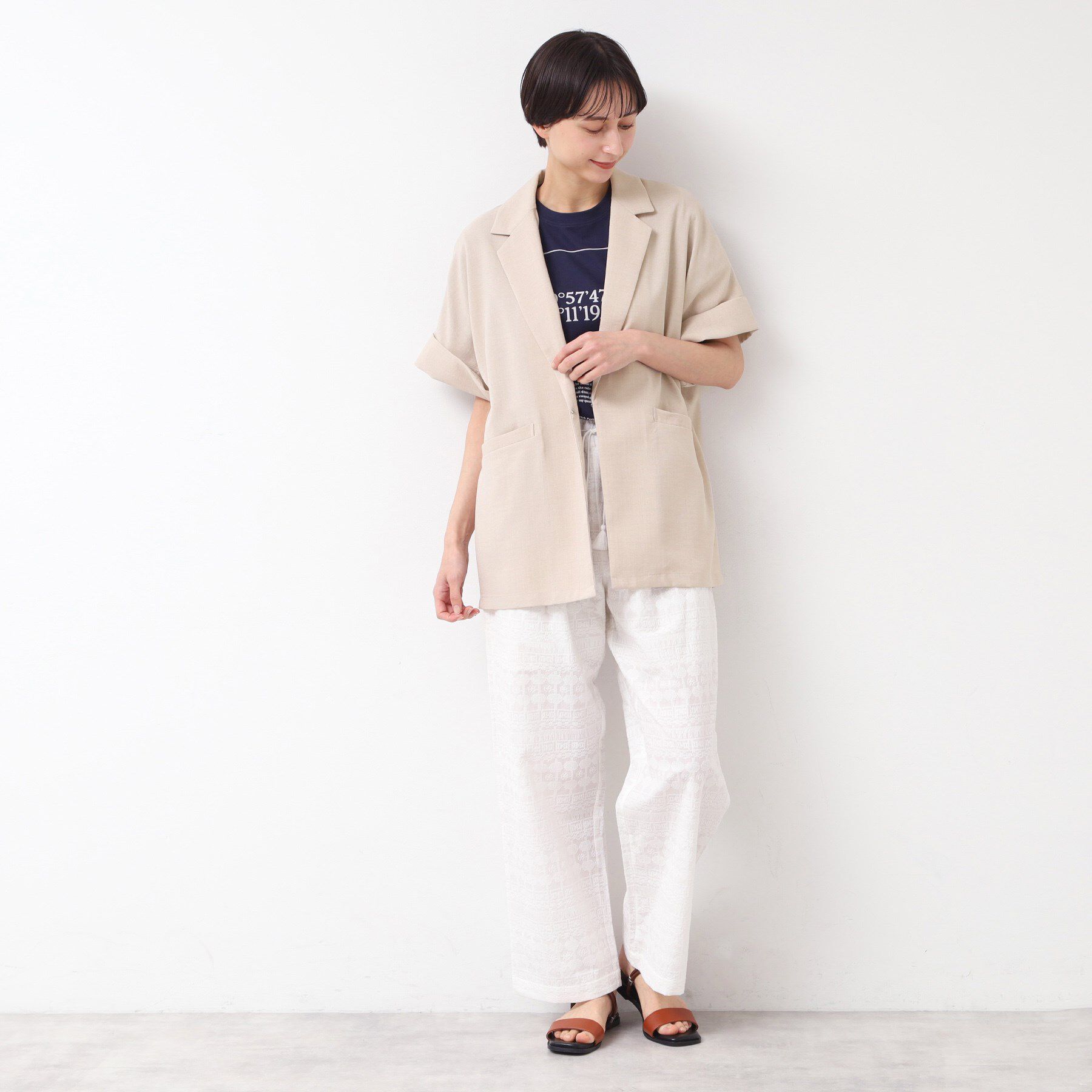 Dessin「【洗える】半袖テーラードジャケット」|テーラードジャケット|