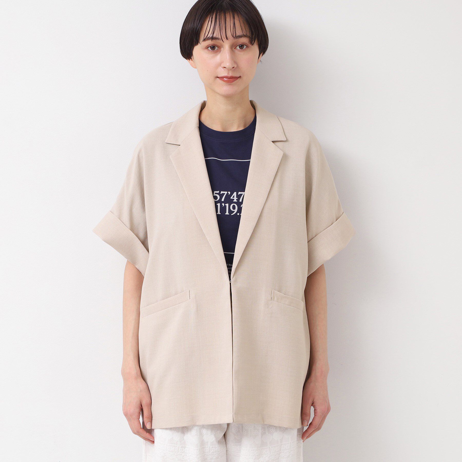 Dessin「【洗える】半袖テーラードジャケット」|テーラードジャケット|