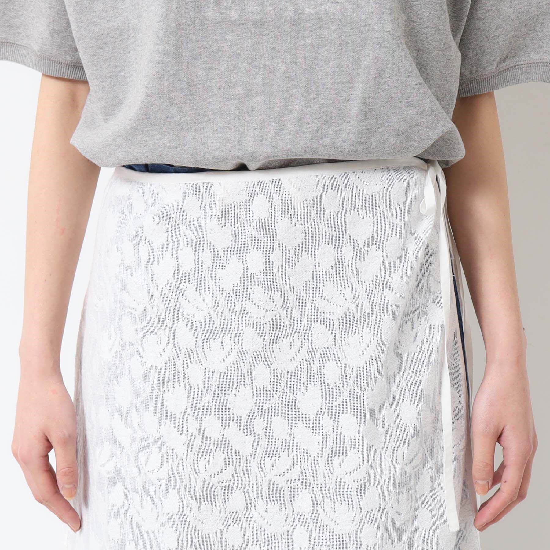 Dessin「【洗える】刺繍柄インドレース巻きスカート」|スカート|