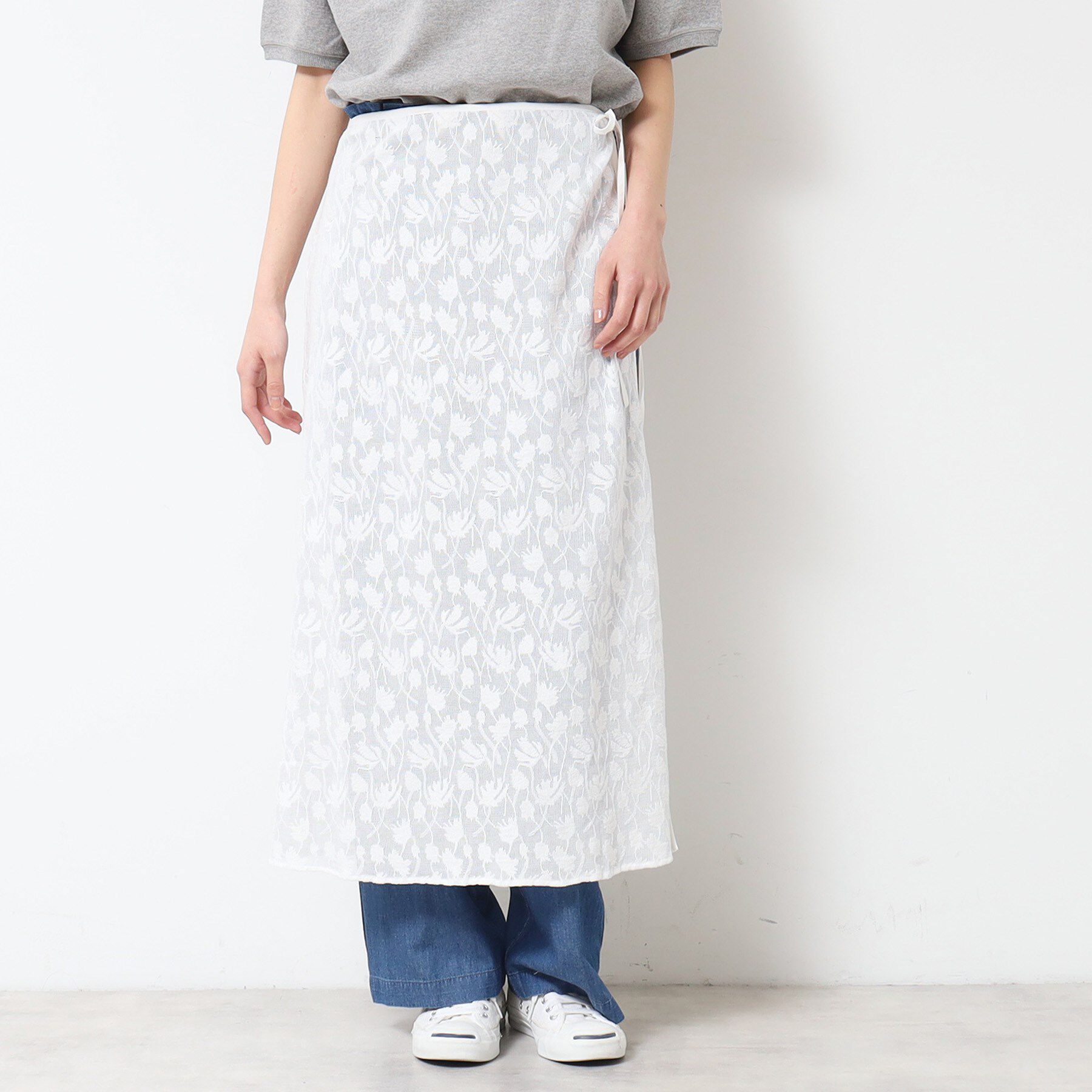 Dessin「【洗える】刺繍柄インドレース巻きスカート」|スカート|