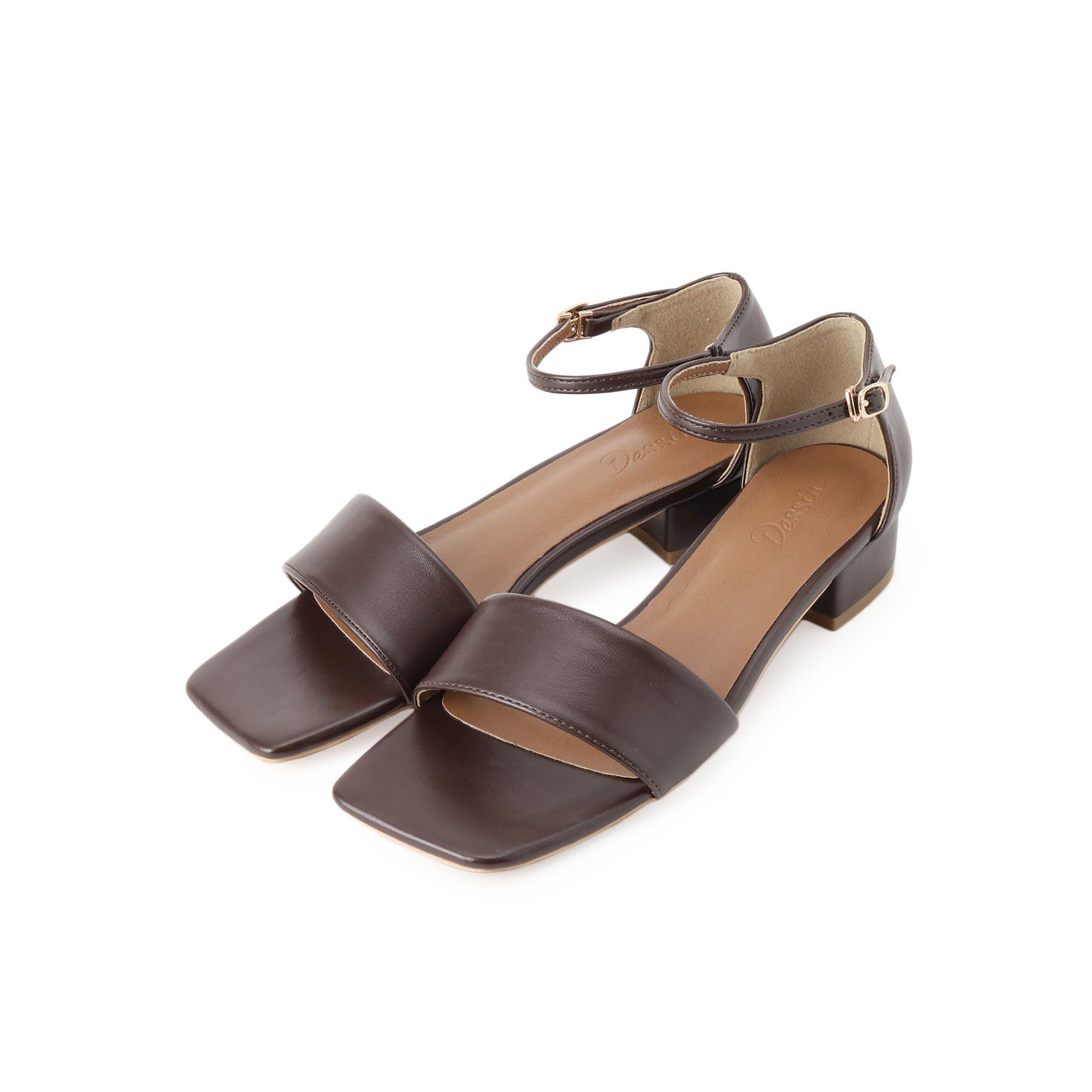 Dessin「スクエアトゥストラップサンダル」|サンダル|ブラウン(044)