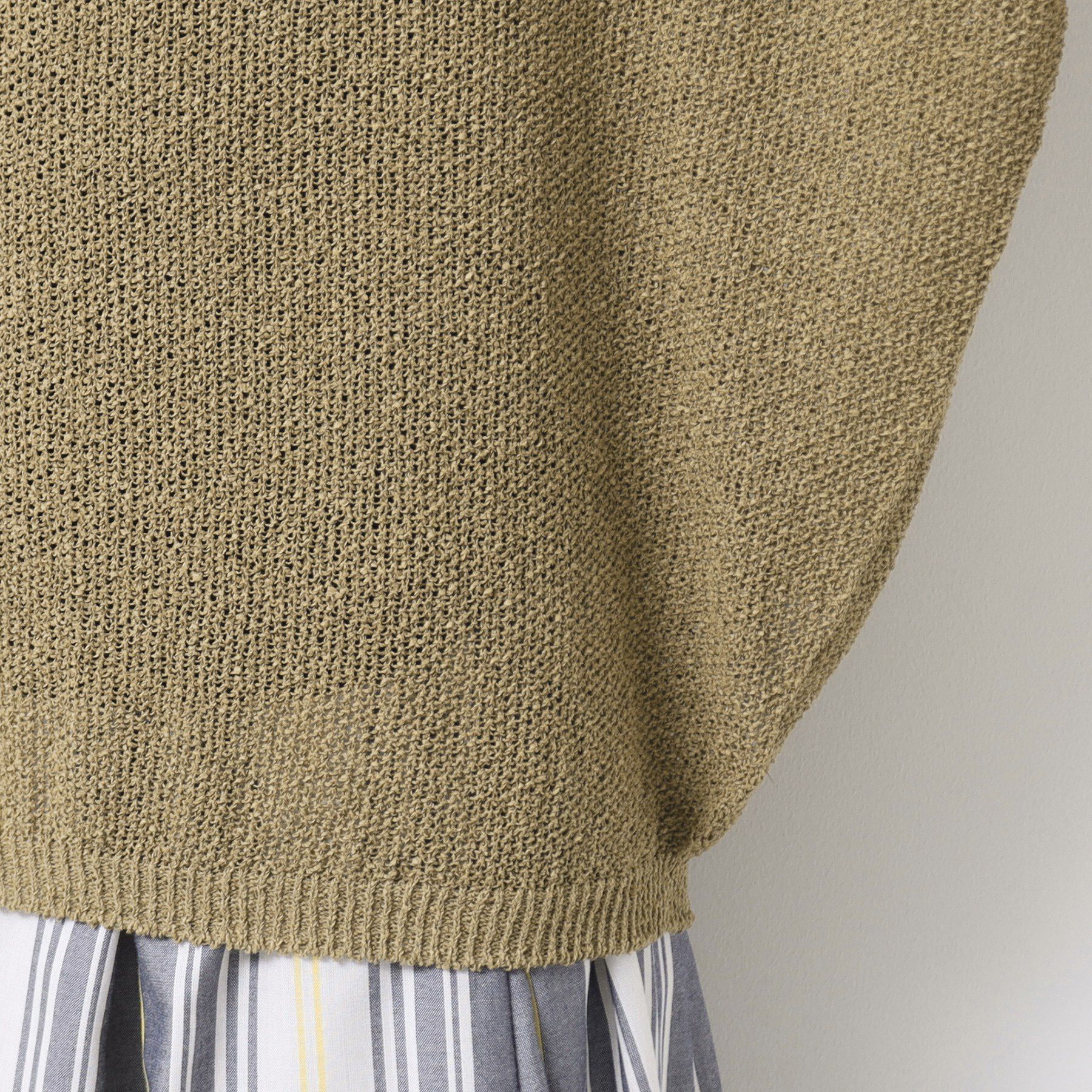 Dessin「【日本製・洗える】シームレスラインVネックニット」|ニット・セーター|