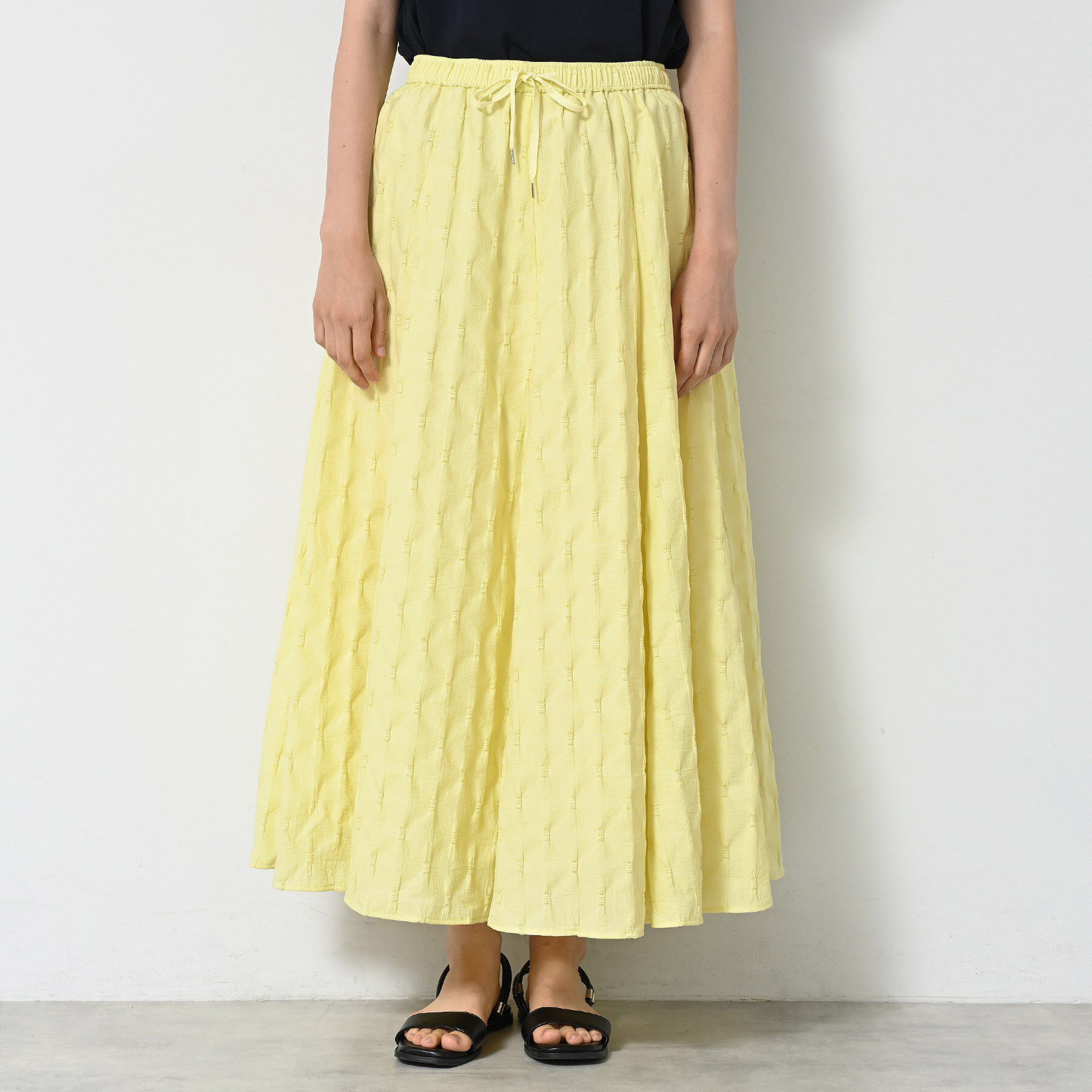 Dessin「【ウエストゴム・洗える】ジャガードフレアースカート」|スカート|