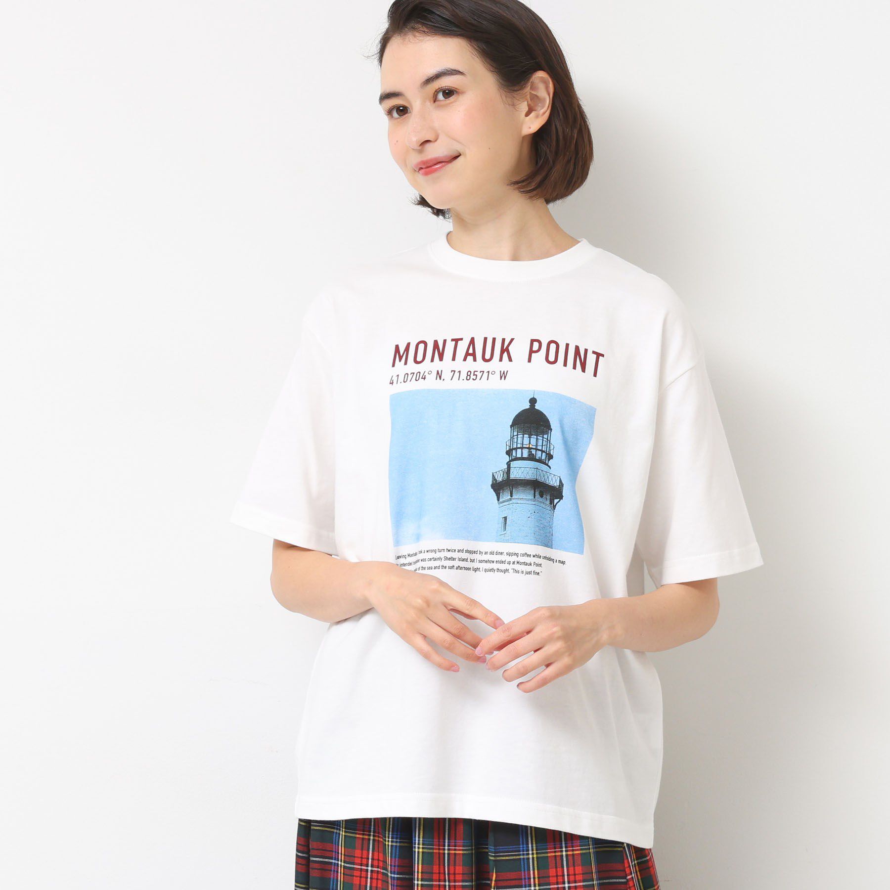 Dessin「【ユニセックス・洗える】オーガニックコットンロゴ入りTシャツ」|Tシャツ・カットソー|ホワイト(002)