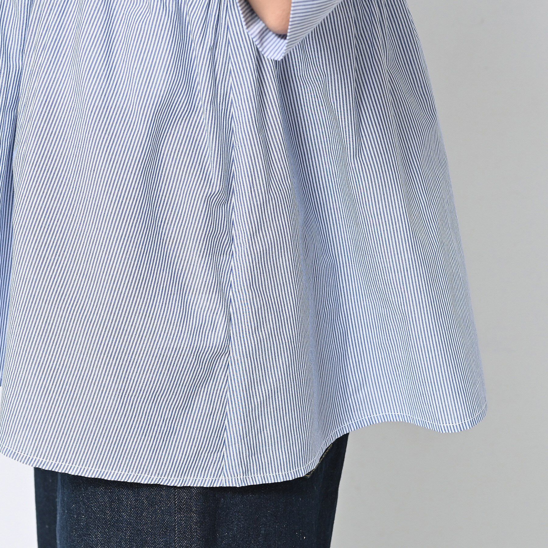 Dessin「【洗える／体型カバー】バンドカラーペプラムブラウス」|シャツ・ブラウス|