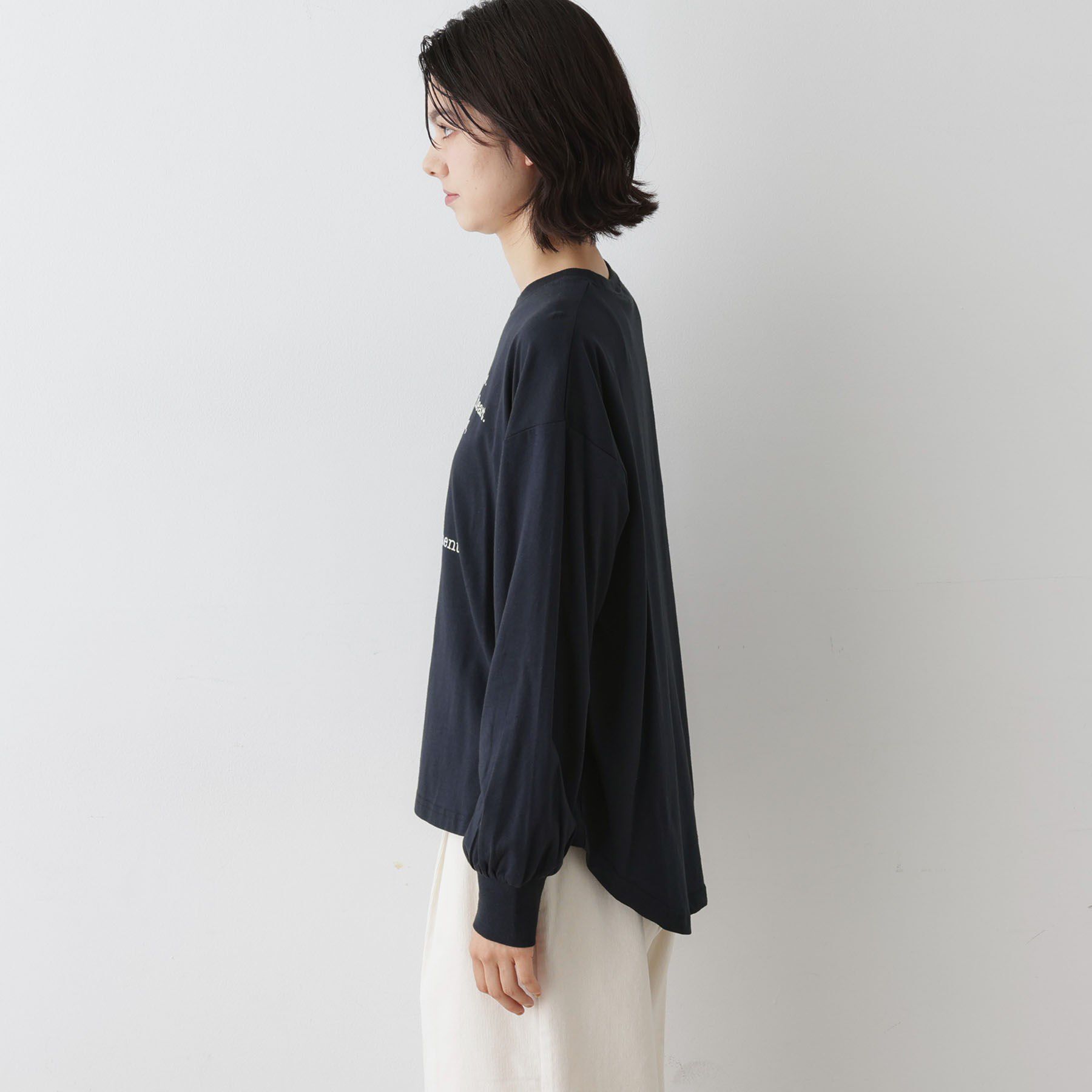 Dessin「【洗える】メッセージロゴロングスリーブTシャツ」|Tシャツ・カットソー|