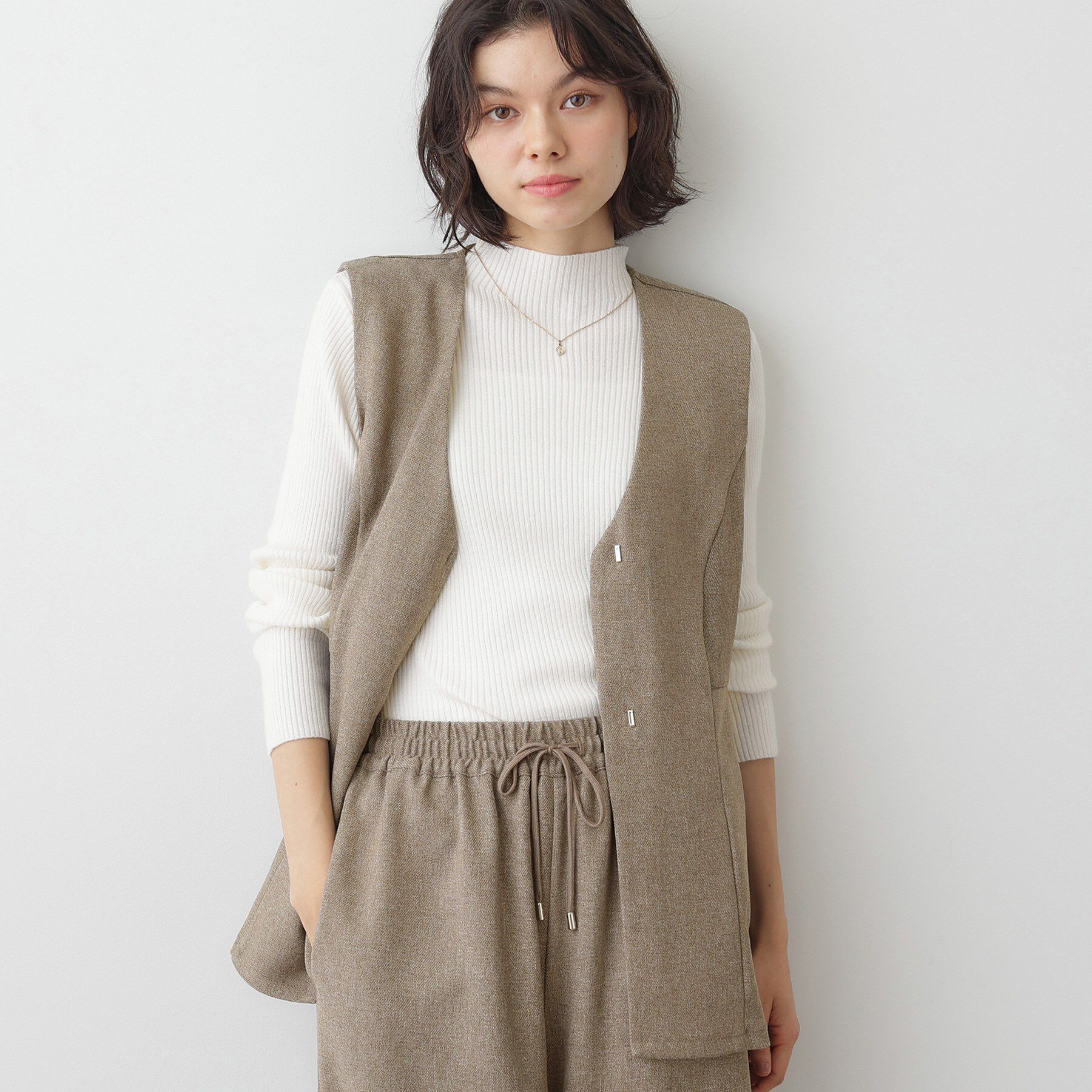 Dessin「【2点セット/ウエストゴム/洗える】ツイストクロスセットアップ」|スーツ|