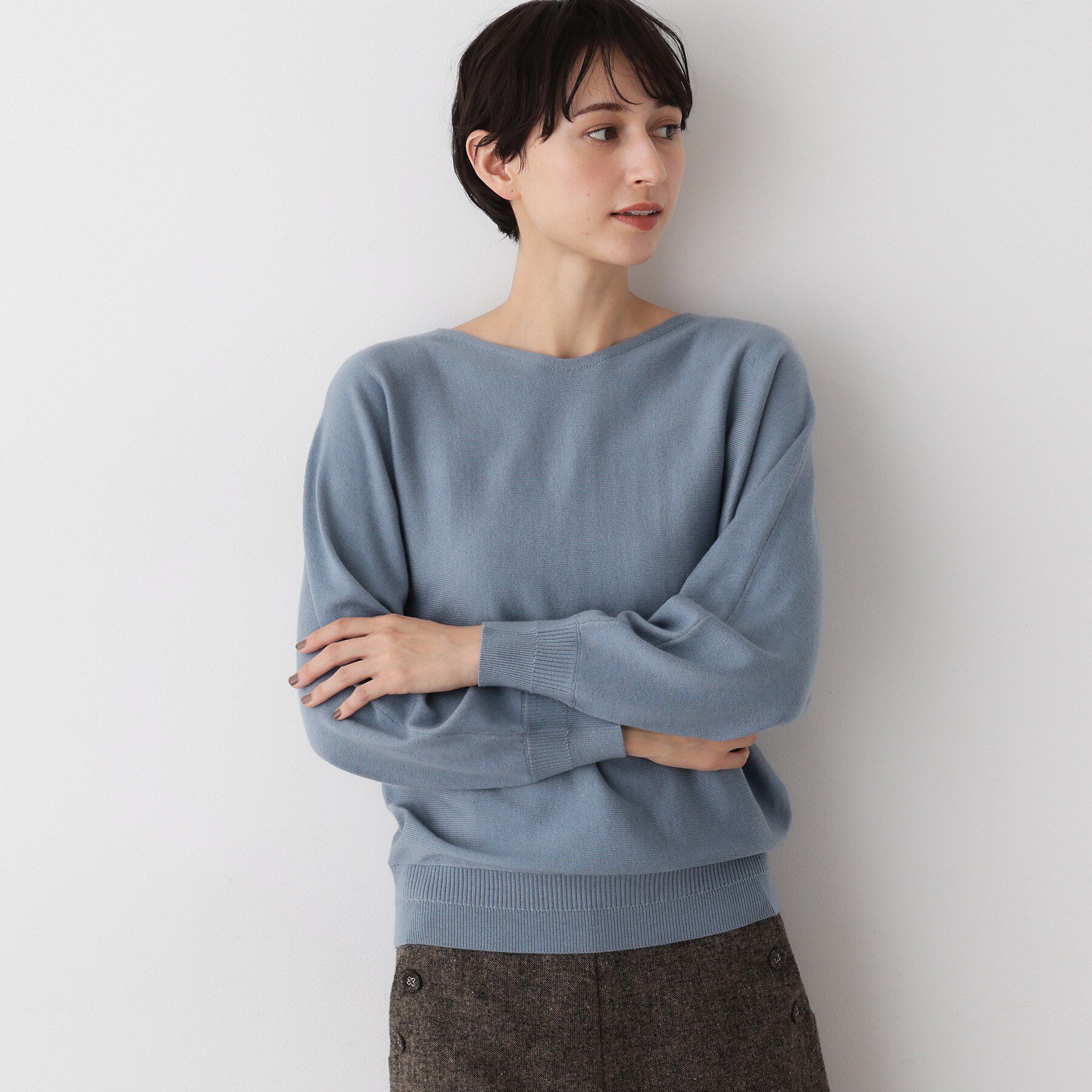 Dessin「【洗える】ウールブレンド後ろボタンニット」|ニット・セーター|