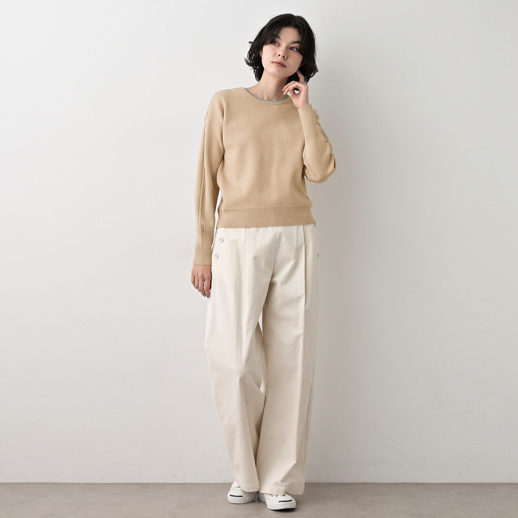 Dessin「【洗える】カシミヤブレンドスウェットライクニット」|ニット・セーター|