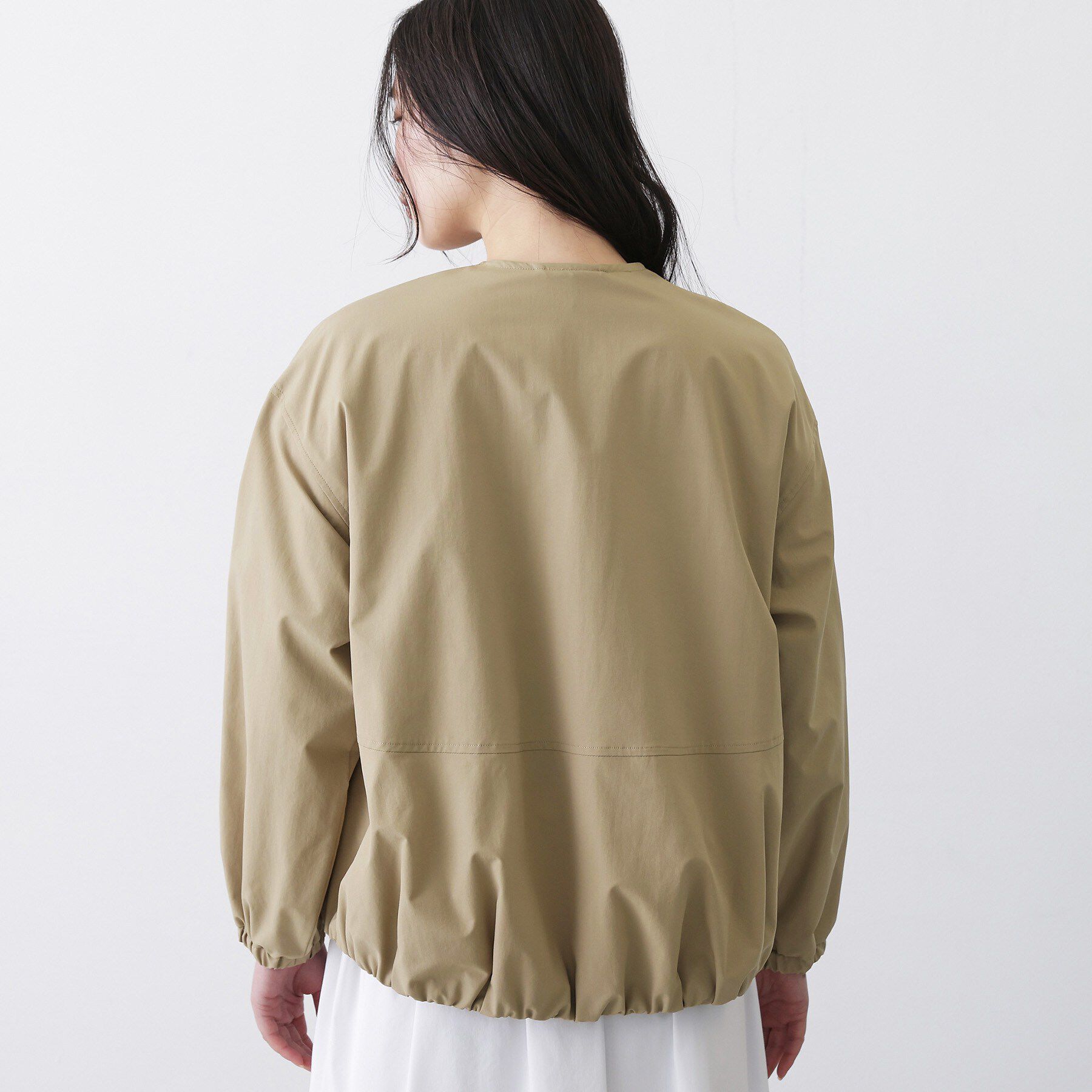 Dessin「【撥水/洗える】ノーカラーブルゾン」|ブルゾン・スタジャン|