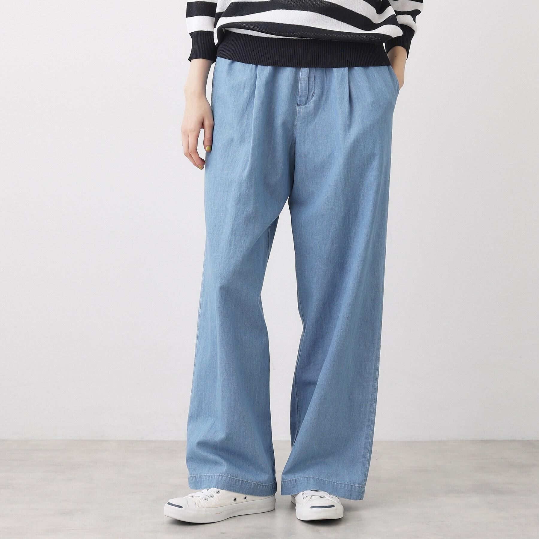 Dessin「【洗える】綿麻ドロストライトデニムパンツ」|その他|