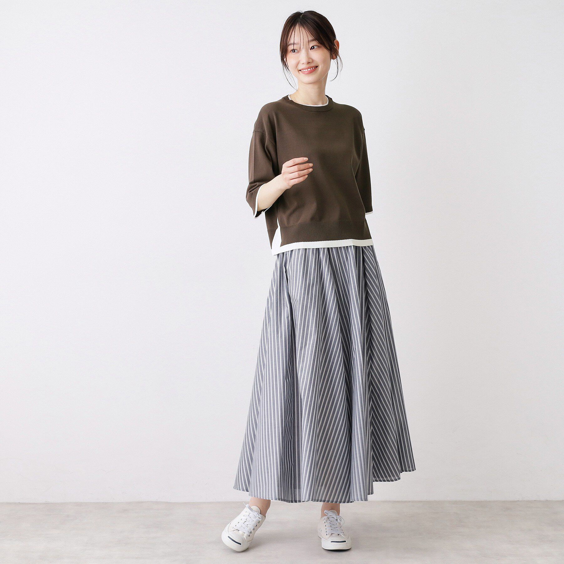 Dessin「【洗える】バイカラーボクシーシルエットニット」|ニット・セーター|