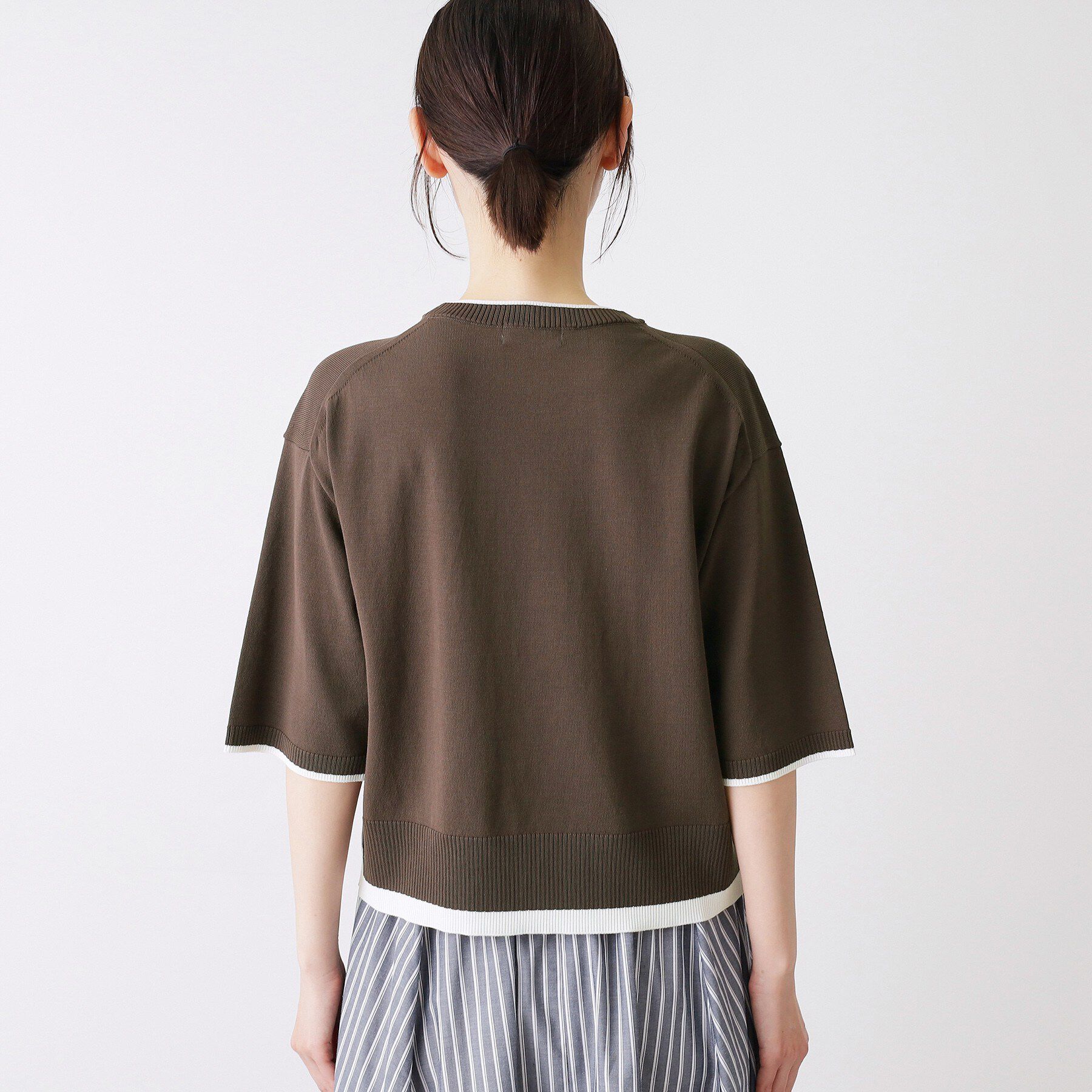 Dessin「【洗える】バイカラーボクシーシルエットニット」|ニット・セーター|