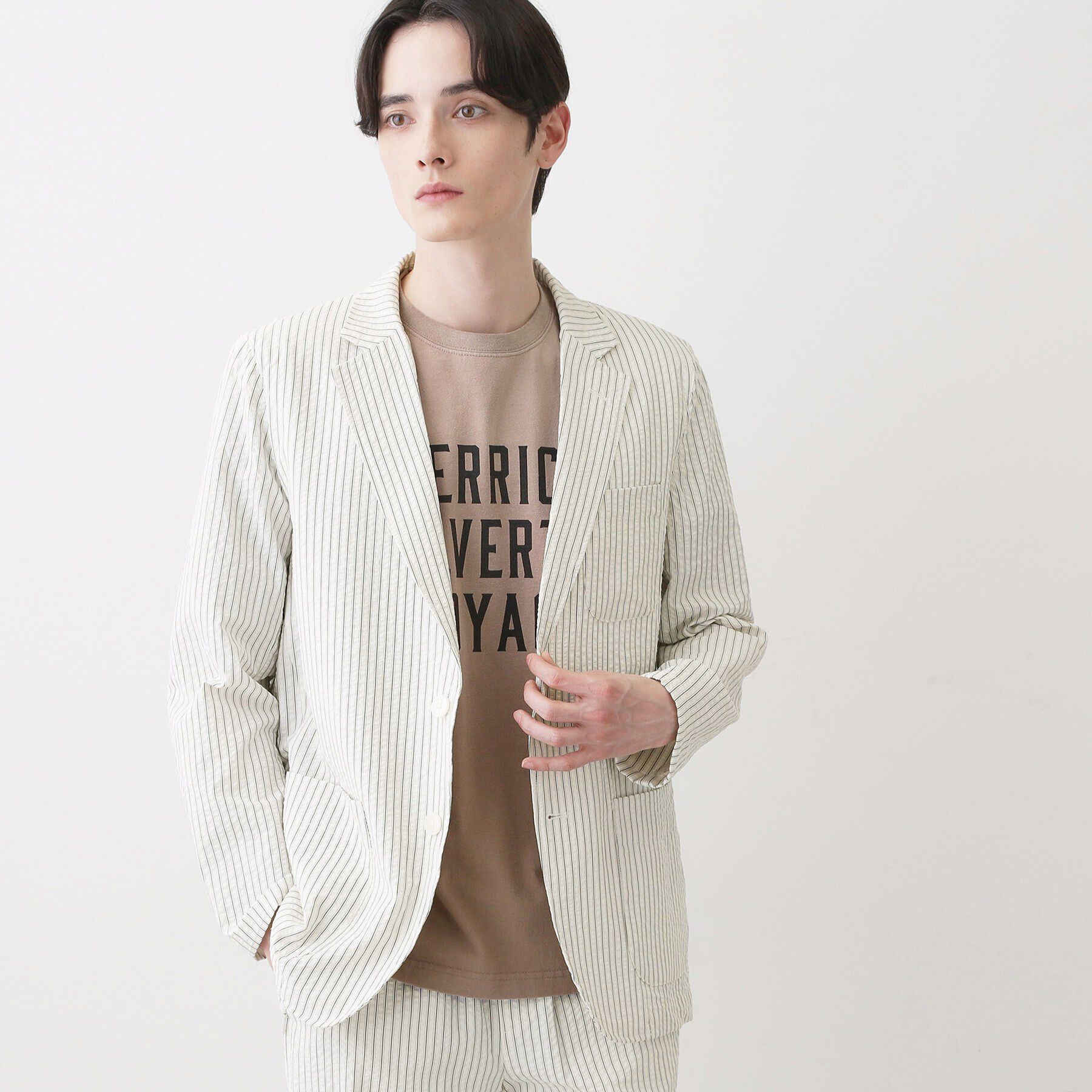 Dessin「サッカー素材 ジャケット」|テーラードジャケット|ブラック(319)