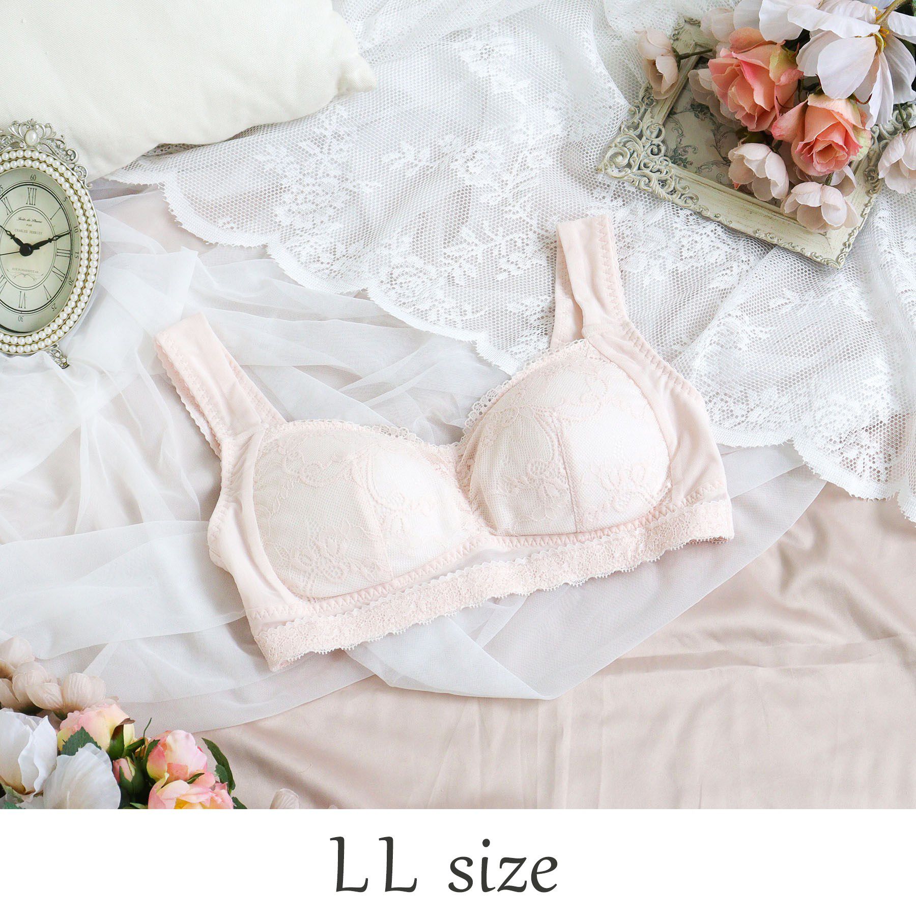 Risa Magli「フェリーチェ おやすみブラ （LL）」|インナー|ピンク(071)