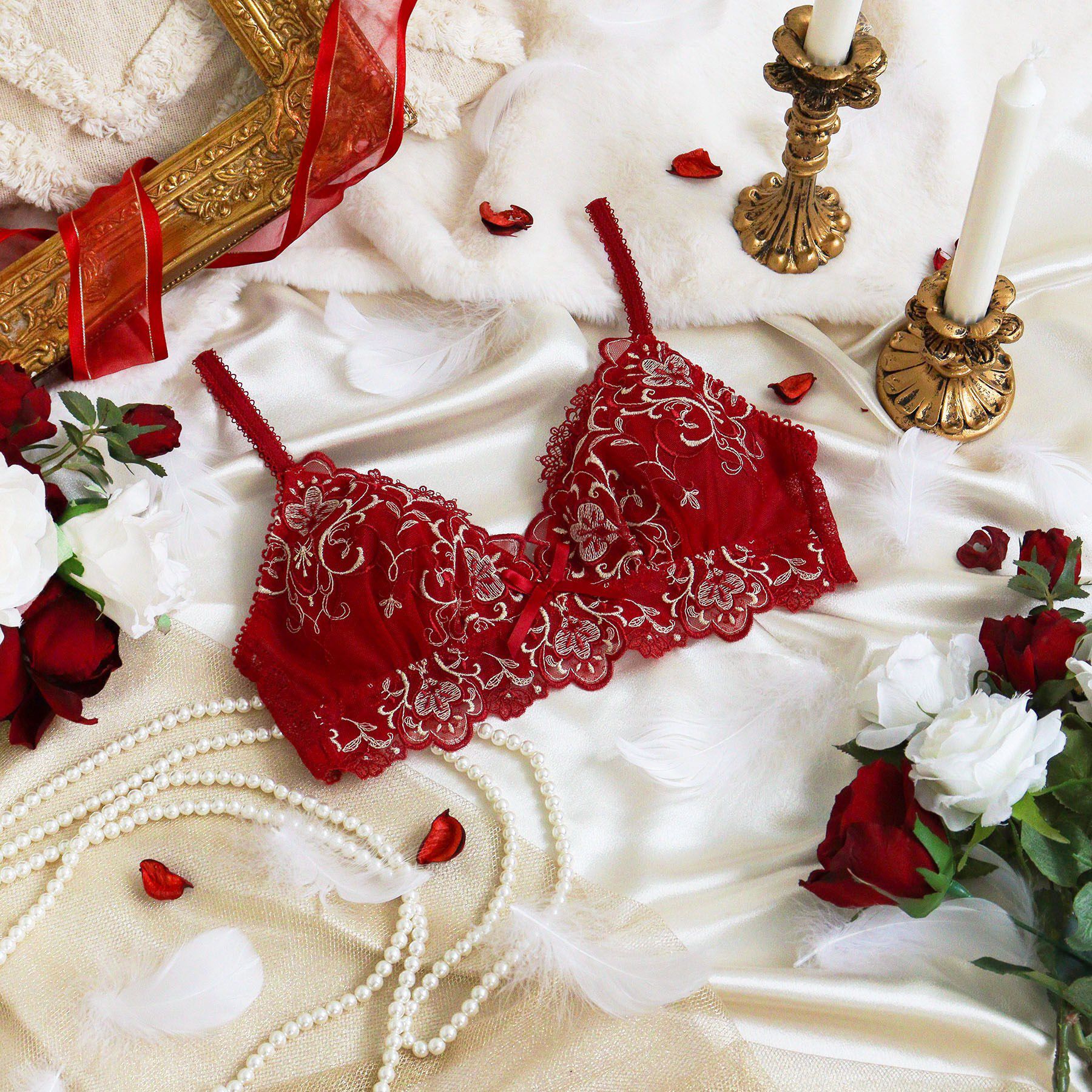 Risa Magli「【アリーナ】 ソフトブラ」|インナー|レッド(061)