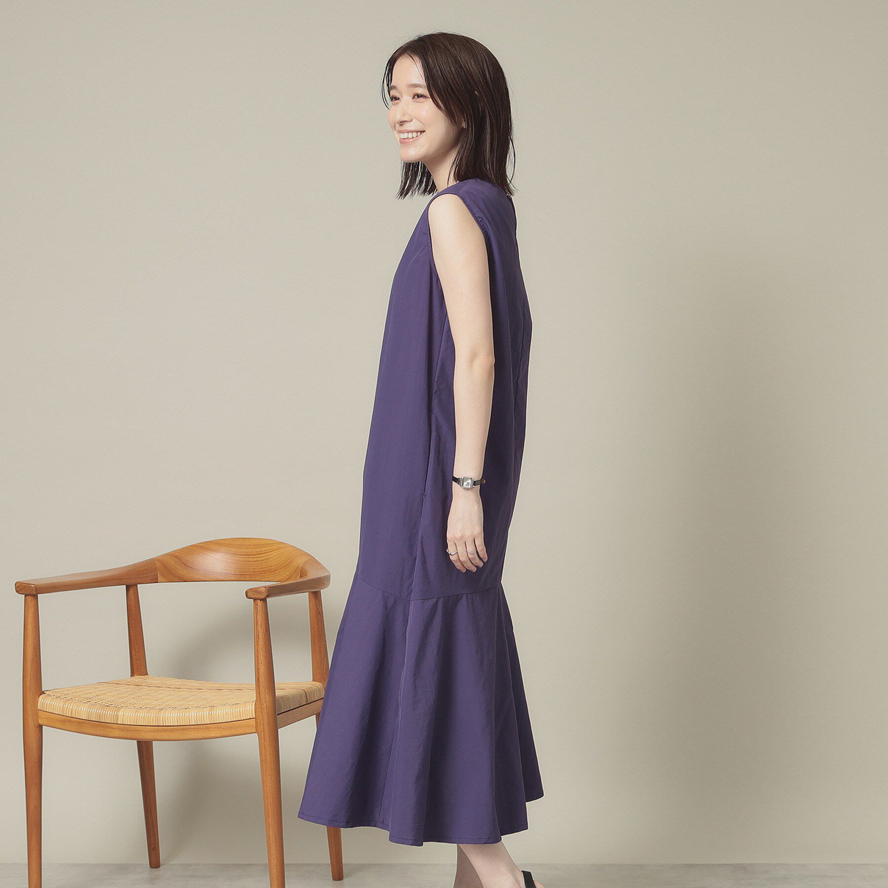 ITS&rsquo;DEMO「【撥水／洗濯機OK】ペプラムワンピース＜旅服シリーズ＞」|ワンピース|