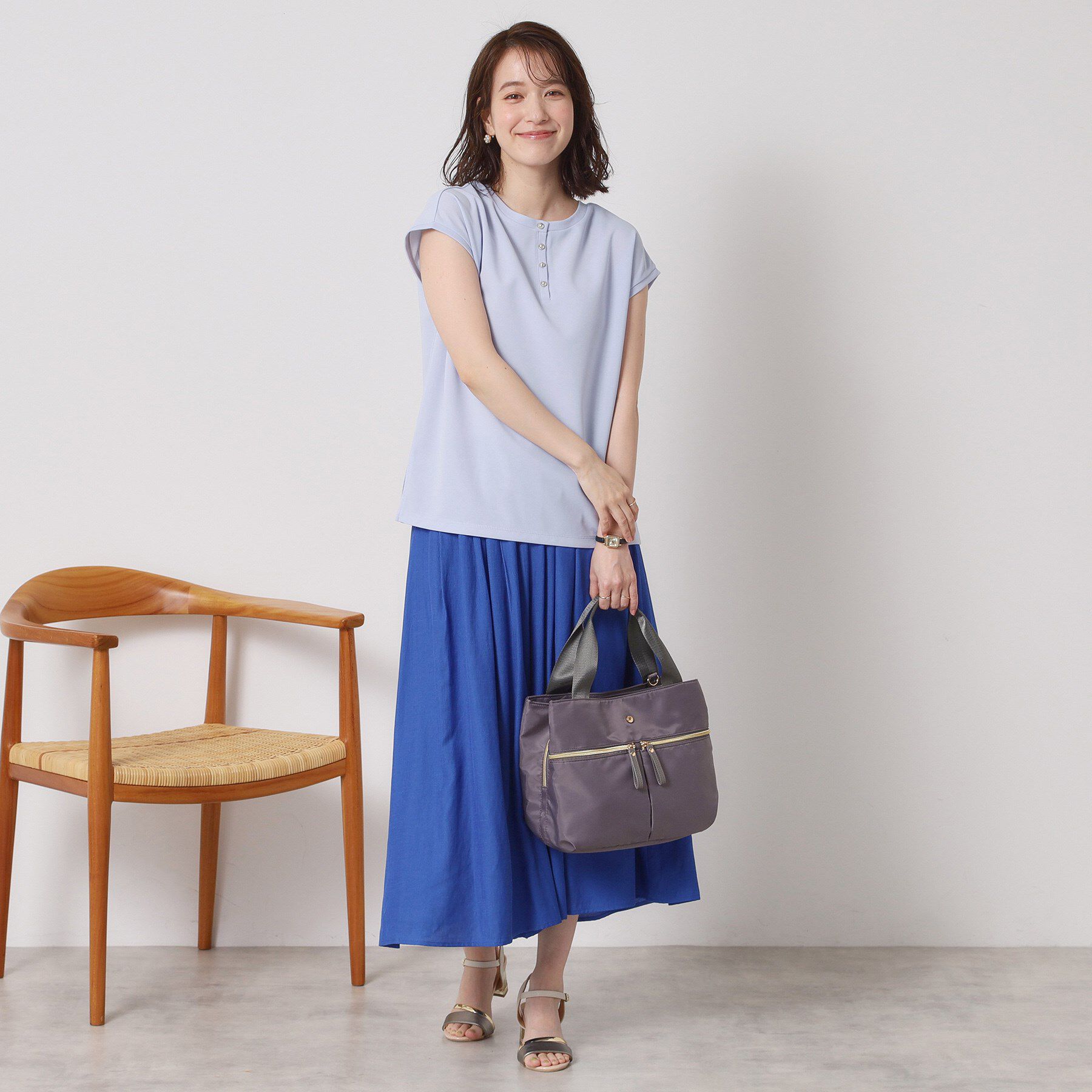 ITS&rsquo;DEMO「【接触冷感／洗濯機OK】カットジョーゼット2wayトップス」|シャツ・ブラウス|