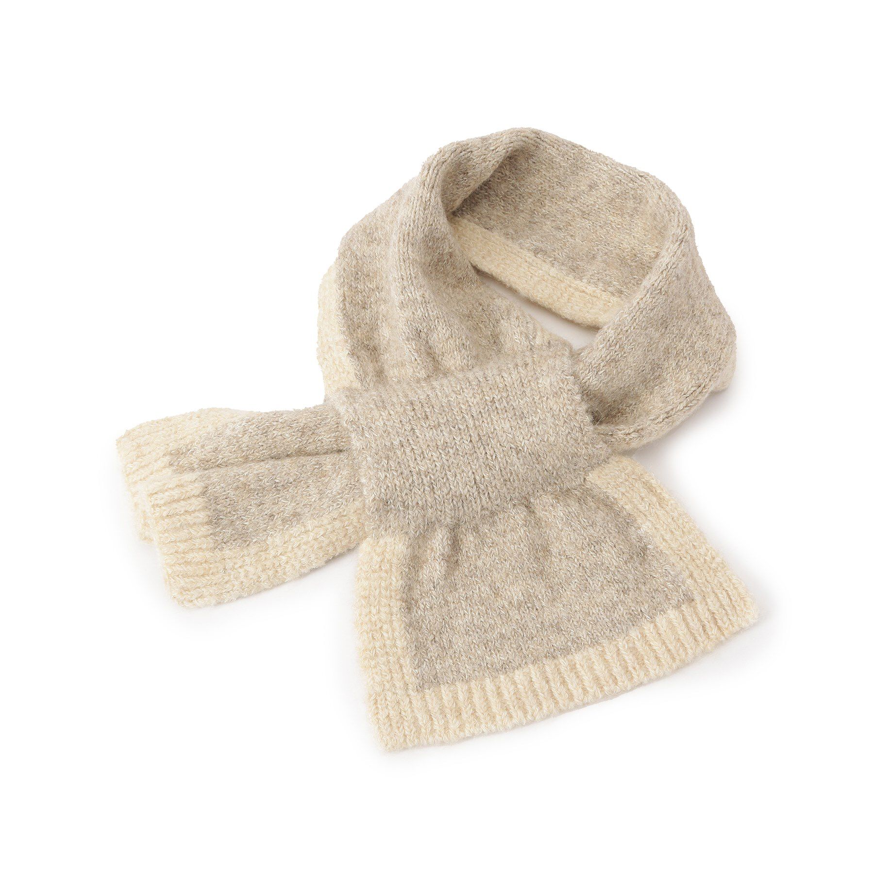 ITS&rsquo;DEMO「【手洗い可】吸湿発熱ニットティペット」|ストール|ベージュ(052)