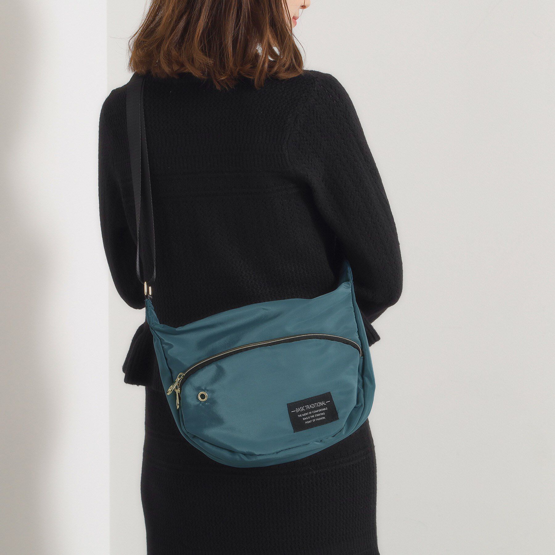 ITS&rsquo;DEMO「【防花粉】高密度ポリ半月ミニショルダー」|ショルダー・メッセンジャー|ブルーグリーン(09