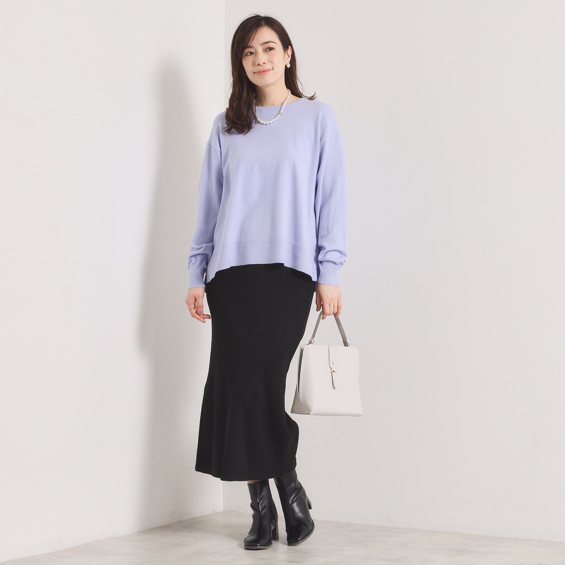 ITS&rsquo;DEMO「【静電気防止／手洗い可】クリーミータッチクルーネックニット」|ニット・セーター|