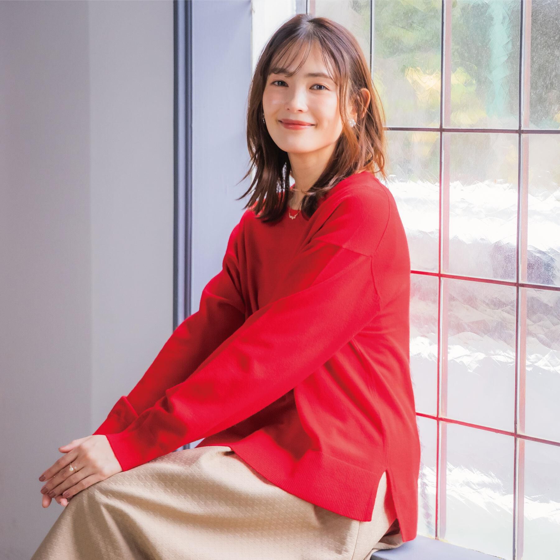 ITS&rsquo;DEMO「【静電気防止／手洗い可】クリーミータッチクルーネックニット」|ニット・セーター|