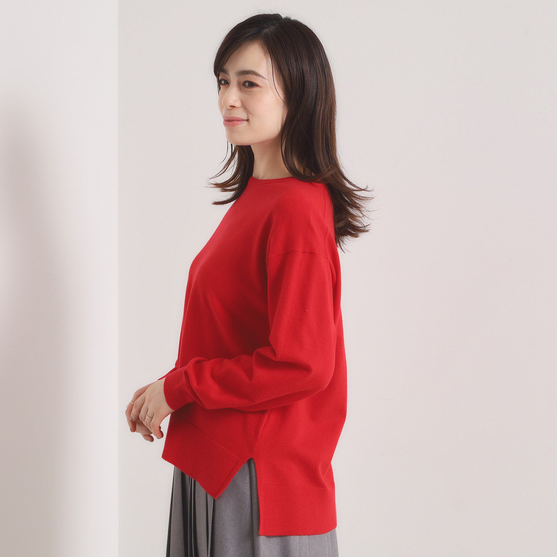 ITS&rsquo;DEMO「【静電気防止／手洗い可】クリーミータッチクルーネックニット」|ニット・セーター|