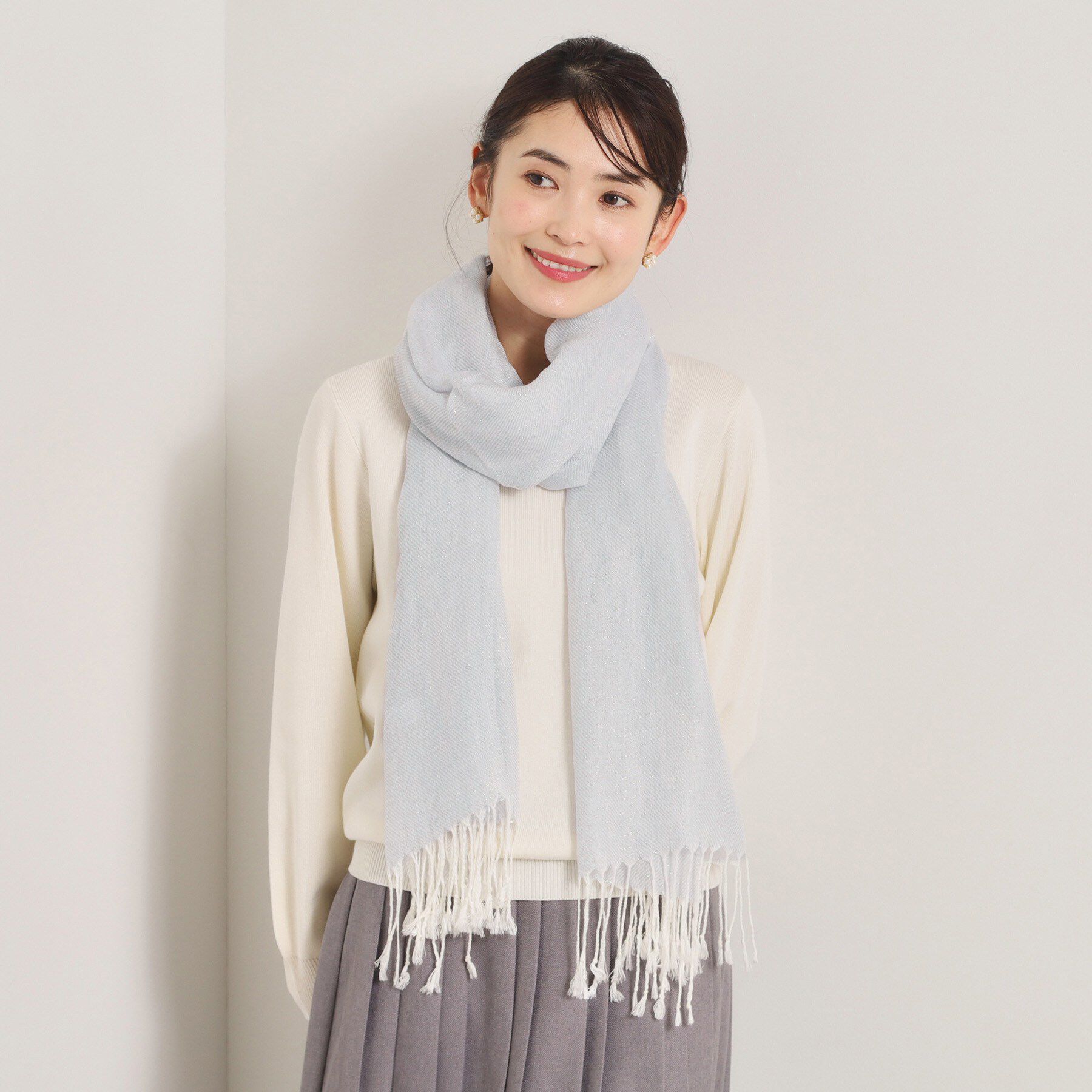 ITS&rsquo;DEMO「【手洗い可】ラメ混ストール」|ストール|